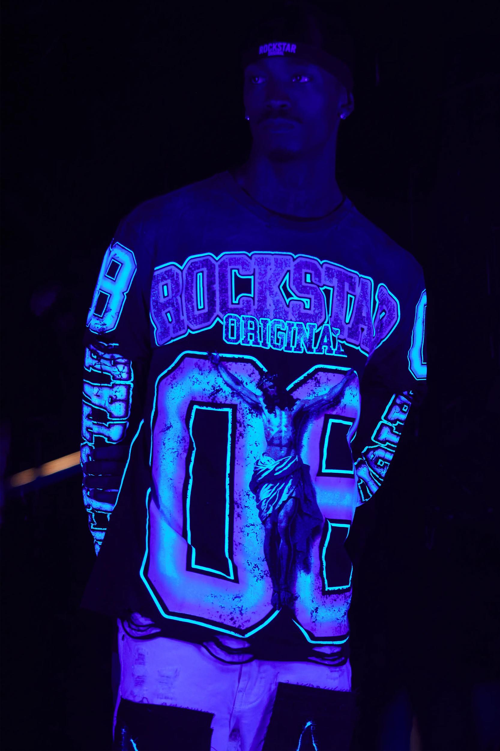 Fields Black/Purple Double Layer Long Sleeve Graphic T-Shirt Male Product Image