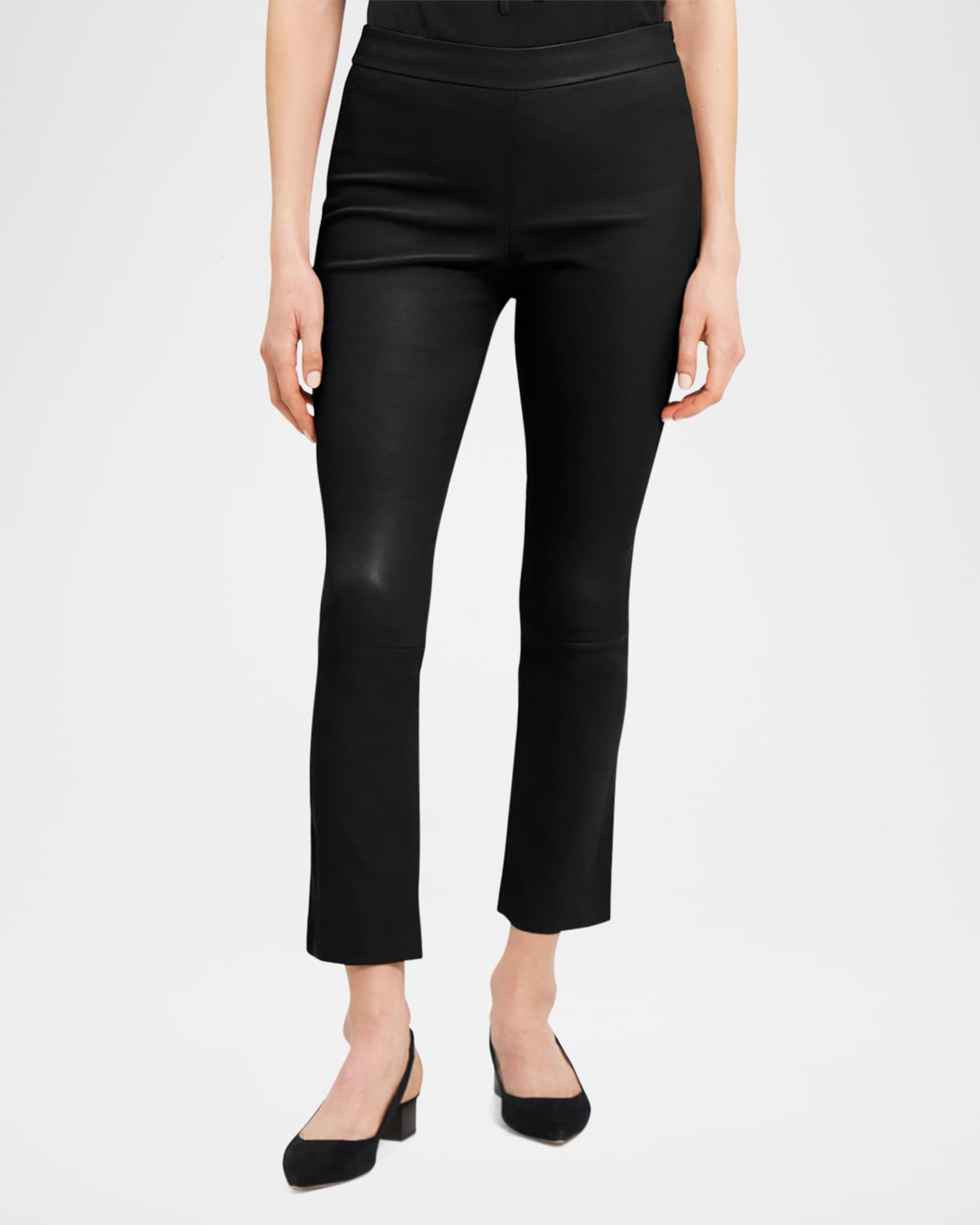 Womens Leather Slim Kick Crop Pants Product Image