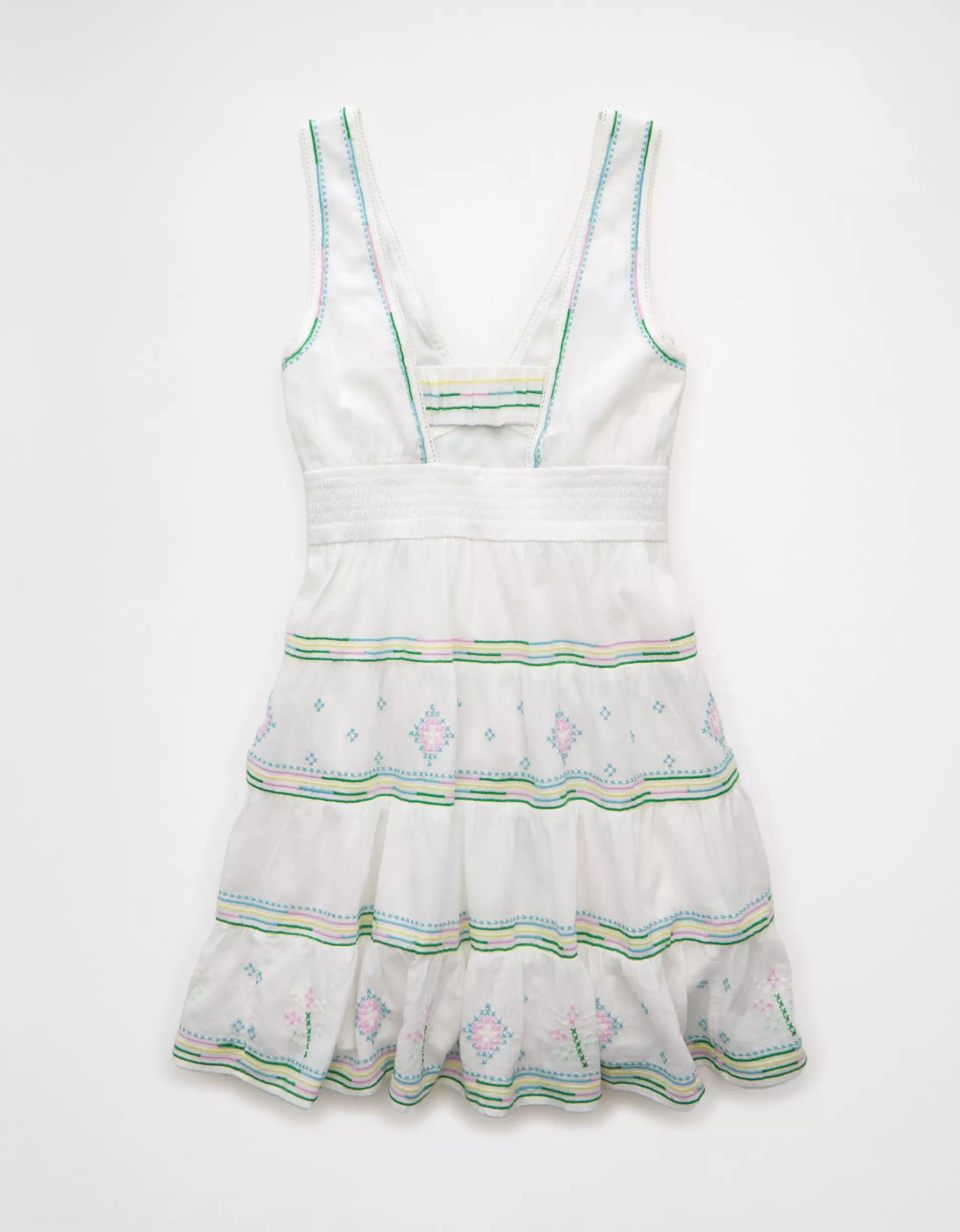 AE V-Neck Embroidered Mini Dress Product Image