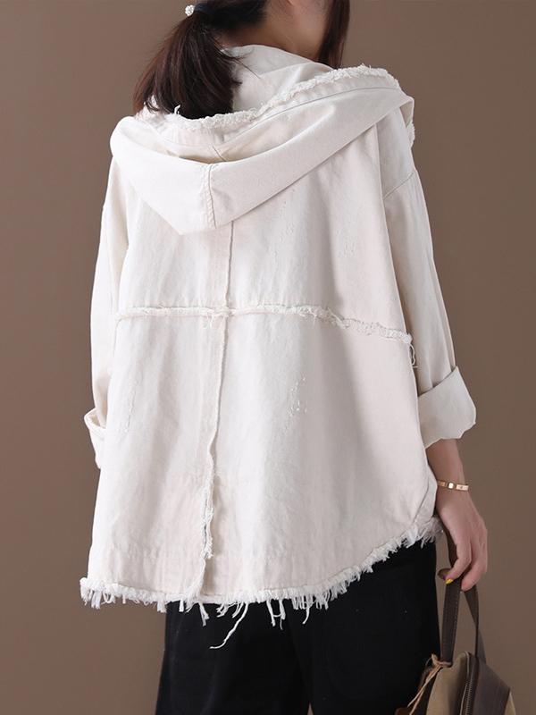 Original Solid Hooded Denim Outwear Product Image