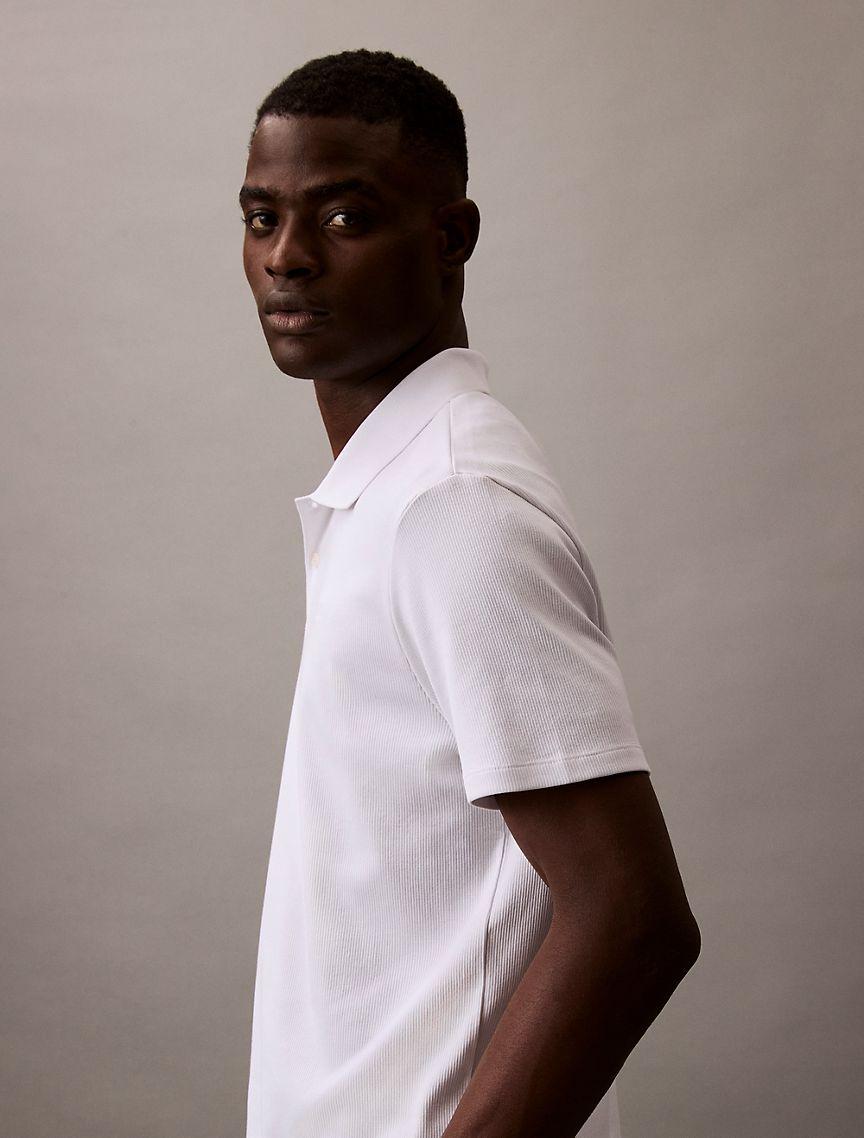 Stretch Fine Rib Polo Shirt Product Image