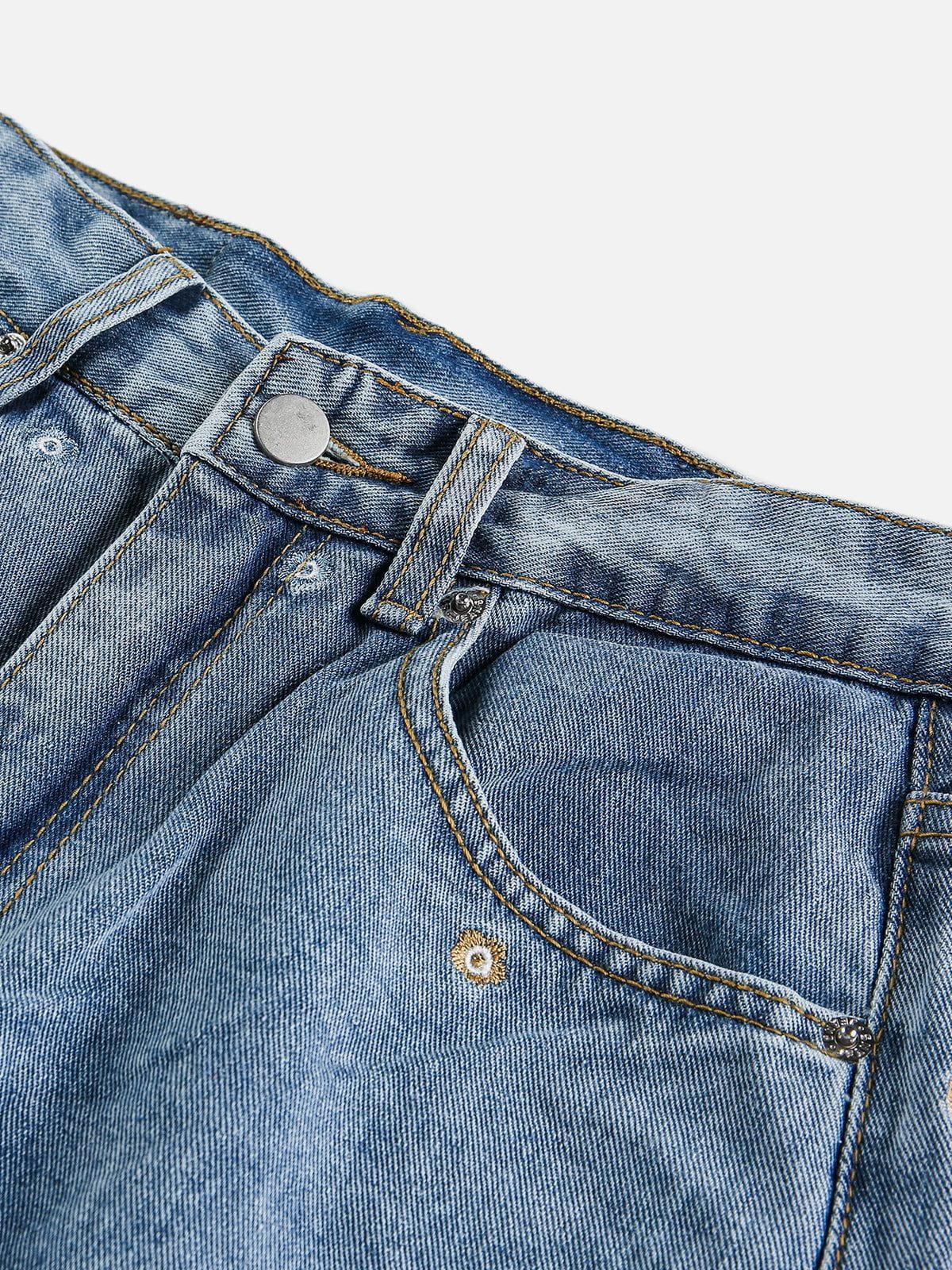 Aelfric Eden Colorful Flower Embroidery Jeans Product Image