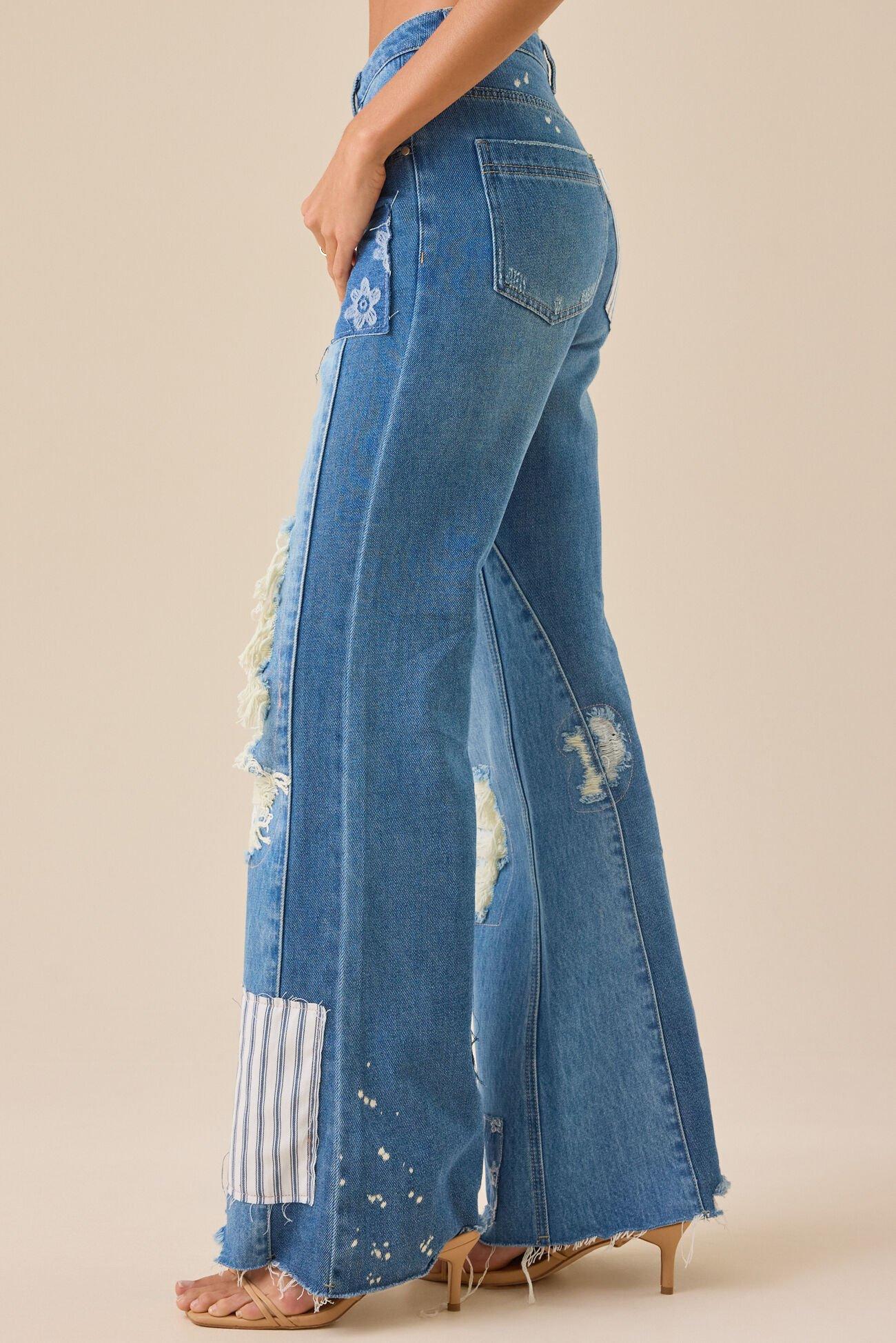 Keri Patchwork Flare Jean Product Image