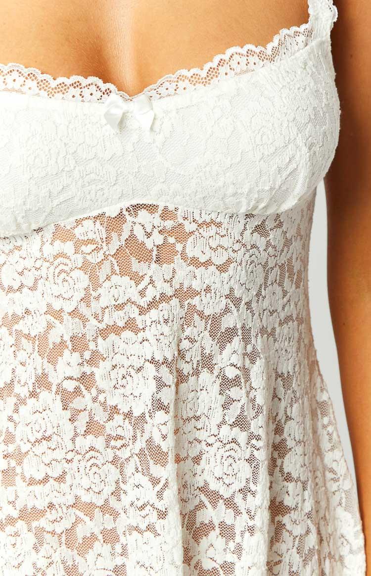All Mine White Lace Mini Dress Girls Product Image