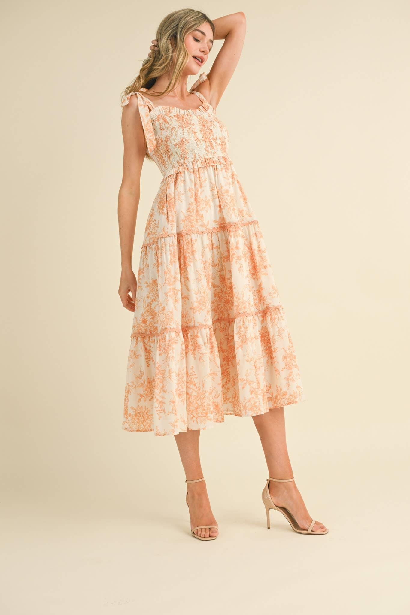 Sunset Floral Midi Dress Product Image