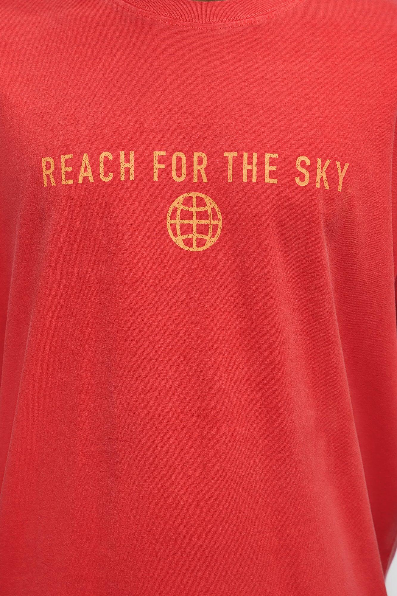 Reach For The Sky Oversized Short Sleeve Tee - Coral Product Image