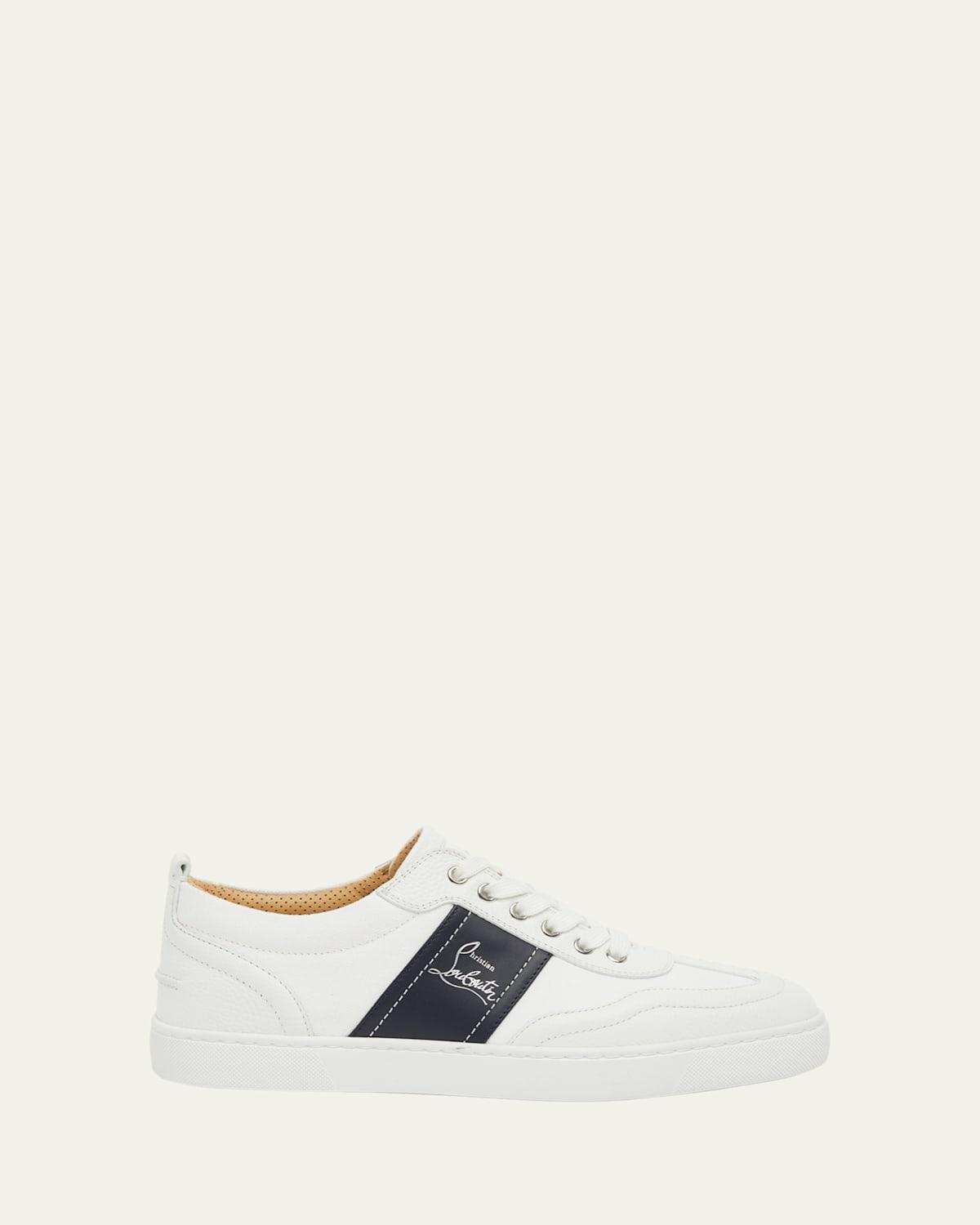 Men's Retero Canvas and Leather Low-Top Sneakers Product Image