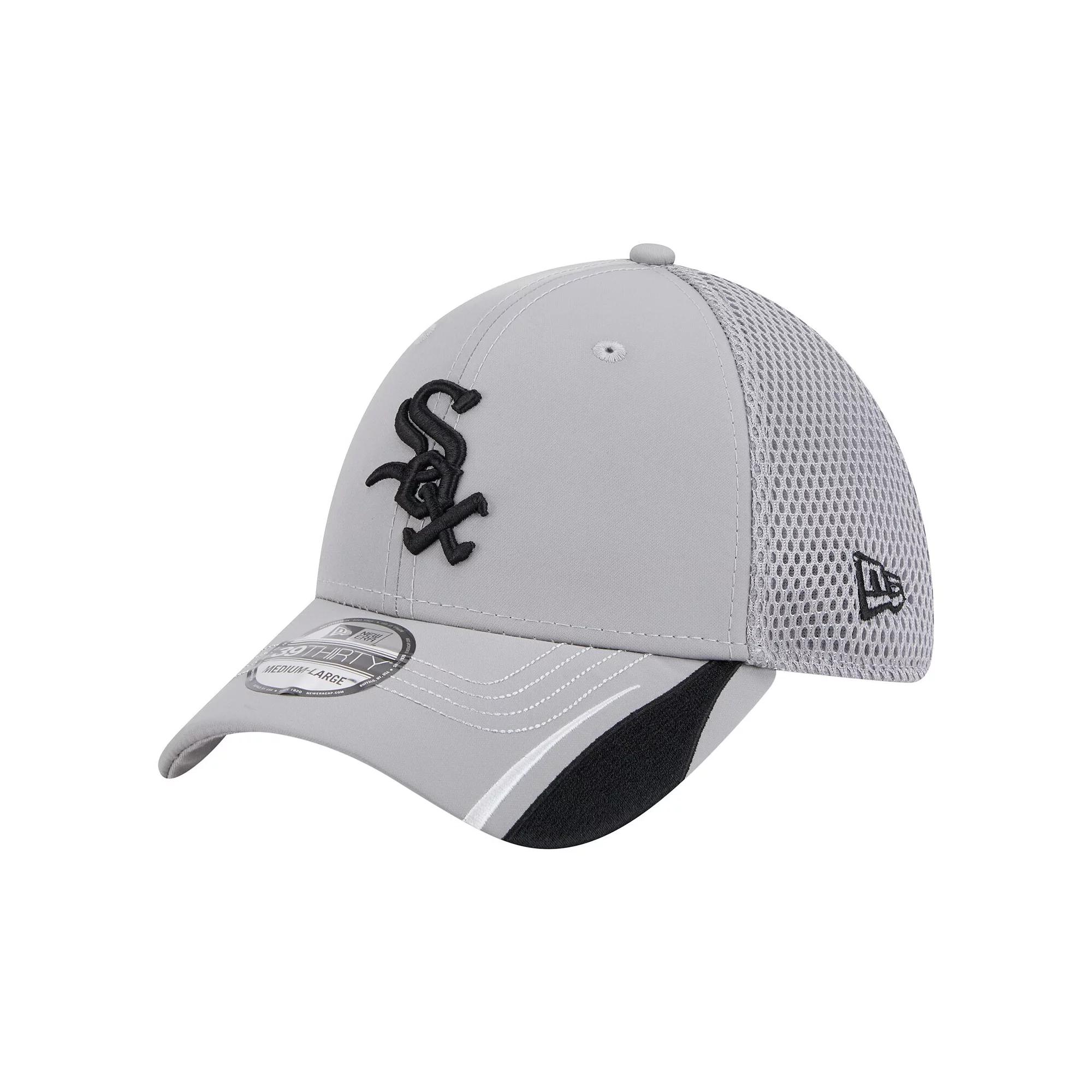 Men's New Era Gray Chicago White Sox Linear 39THIRTY Flex-Fit Hat,  Product Image