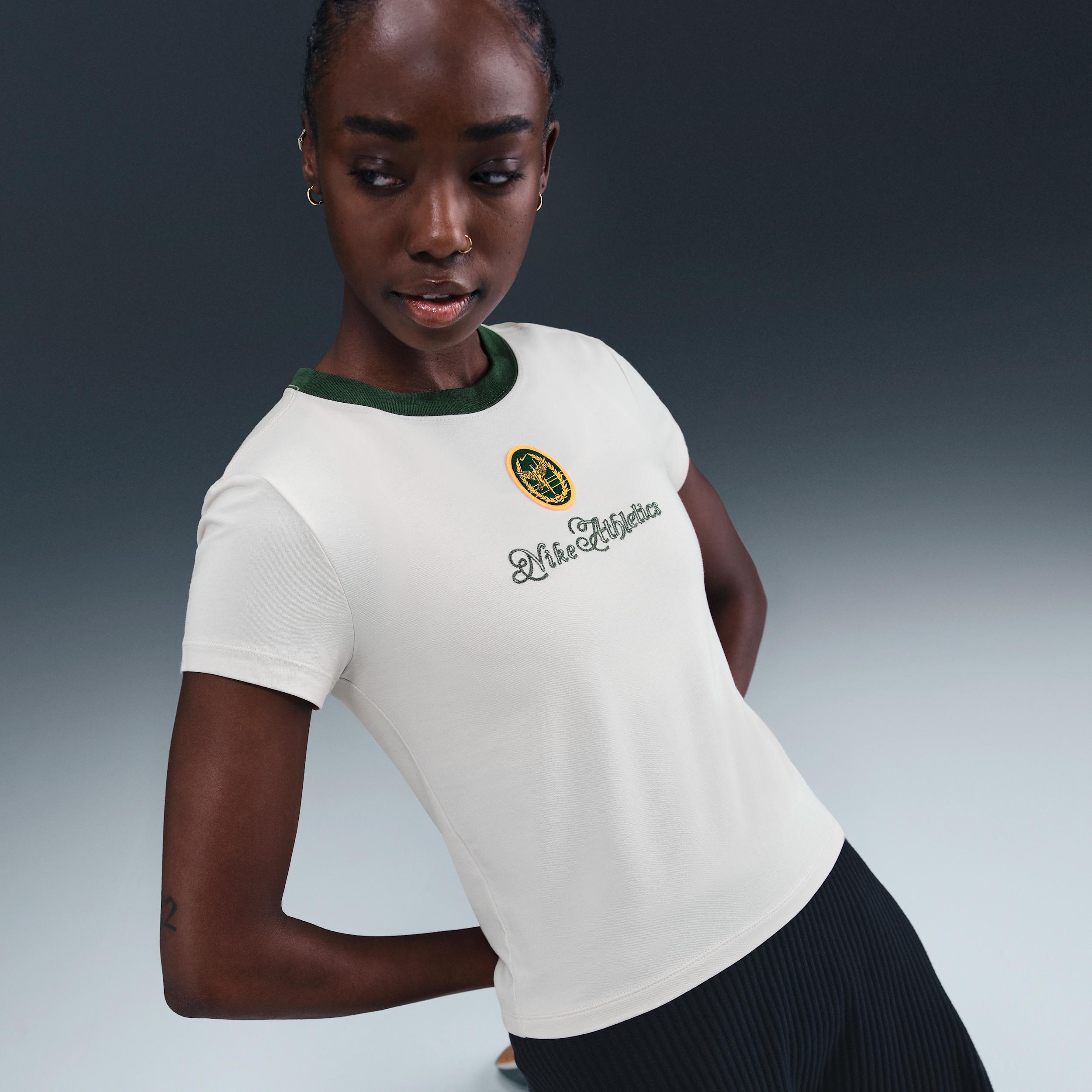 Womens Nike Sportswear Chill Knit Slim Cropped Graphic T-Shirt | IH7802-104 Product Image