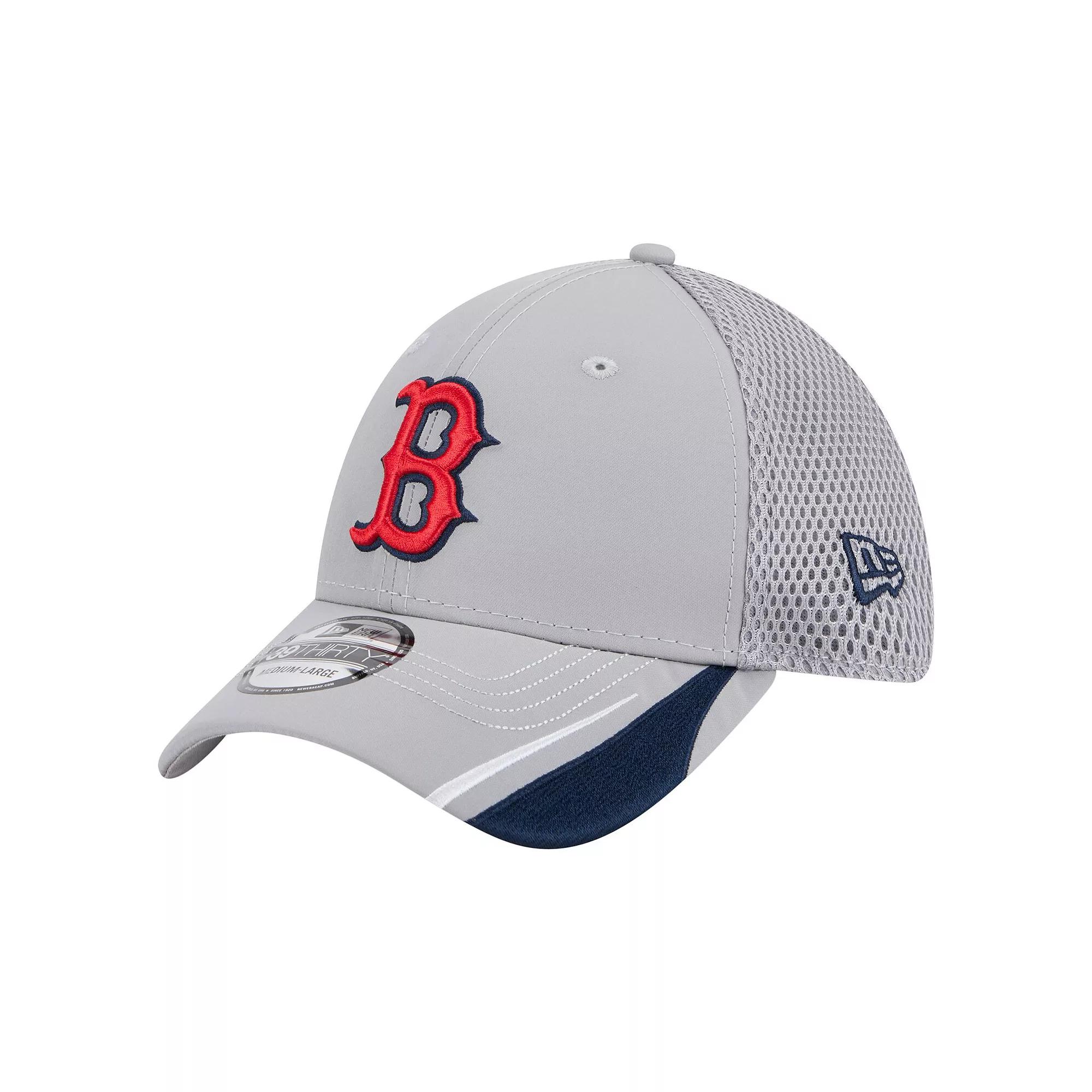Men's New Era Gray Boston Red Sox Linear 39THIRTY Flex-Fit Hat,  Product Image
