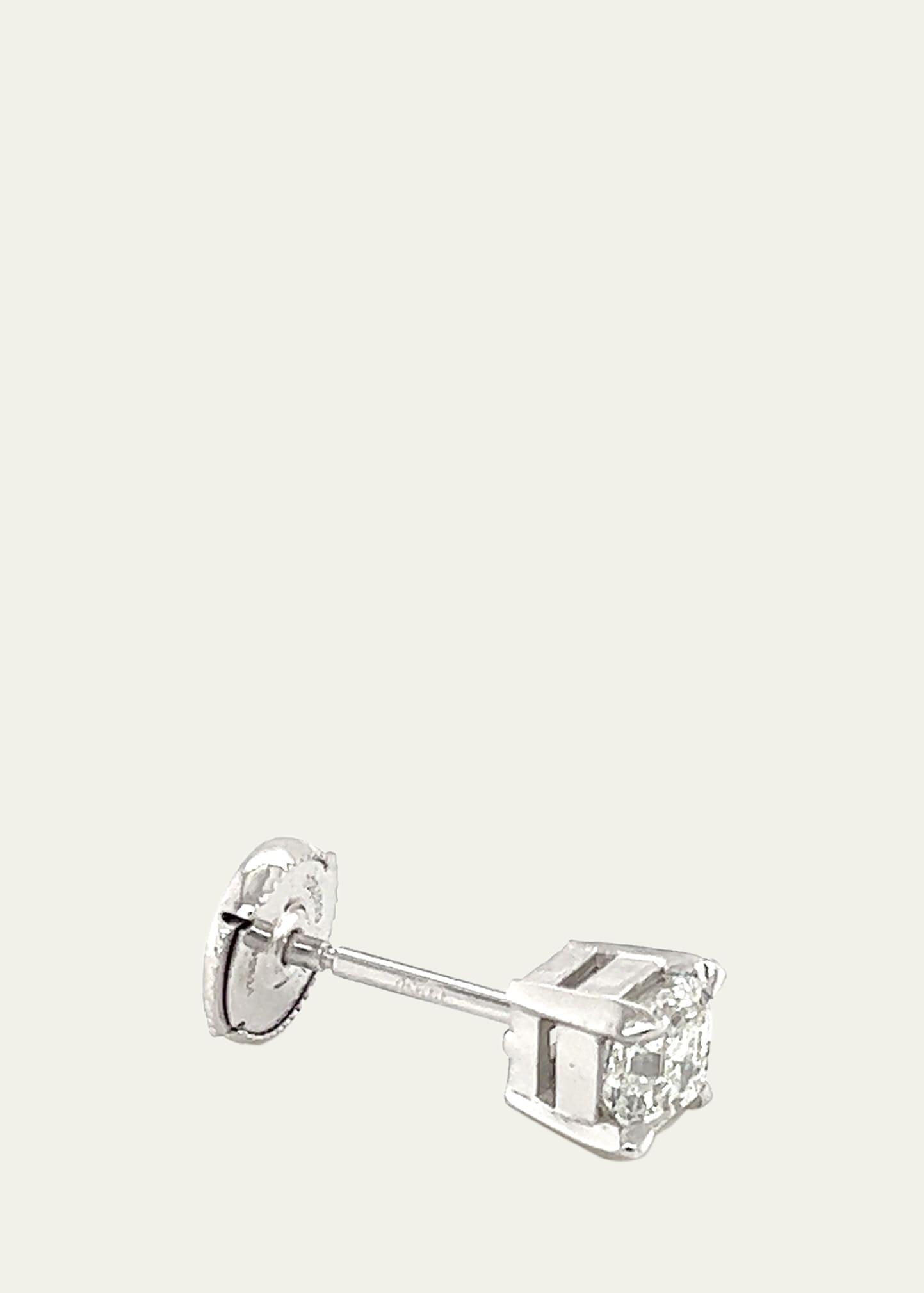 Mens Asscher Diamond Stud Earring, Single Product Image