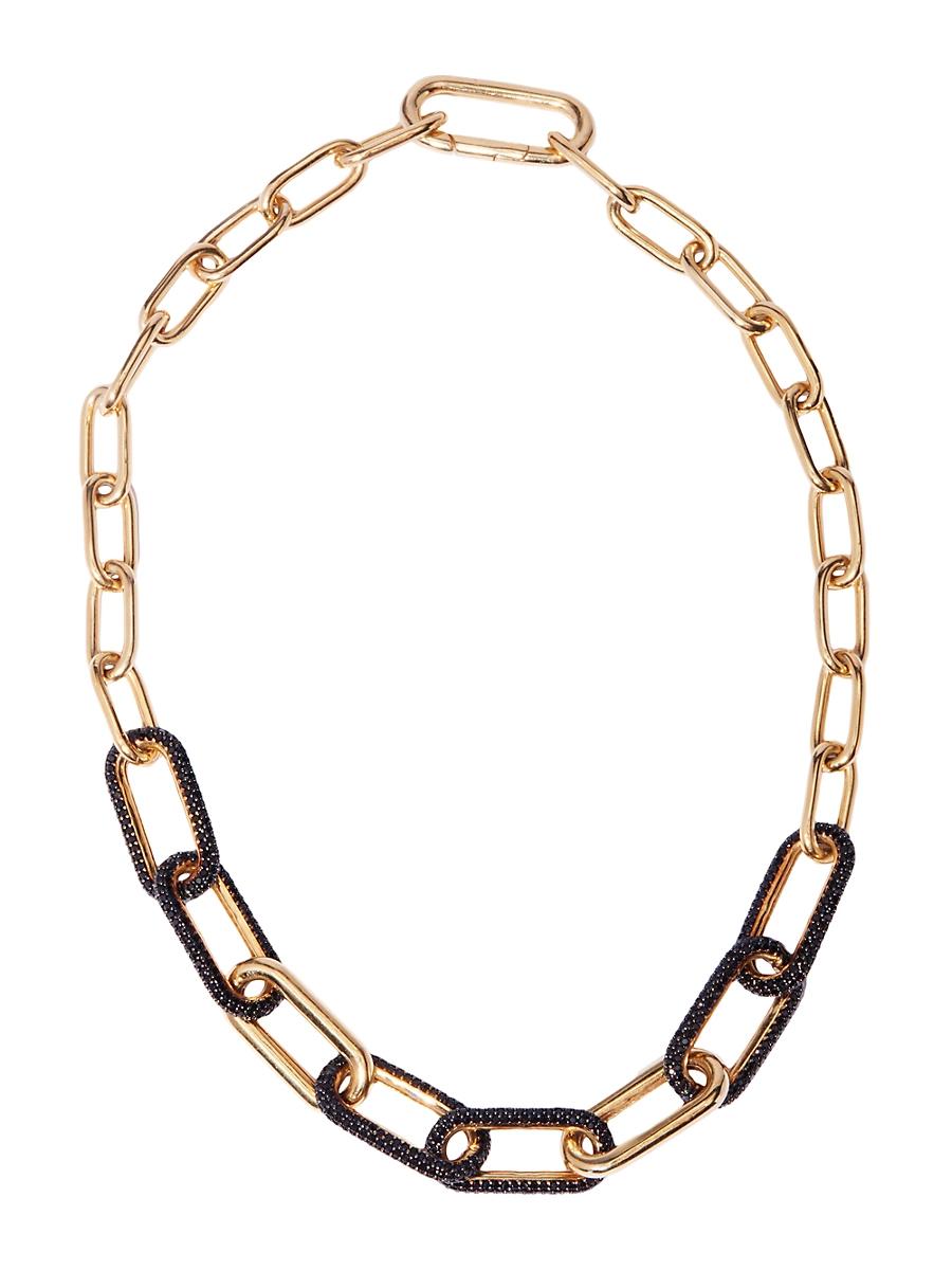 Womens The Collection Link 14K Vermeil & Crystal Collar Necklace Product Image