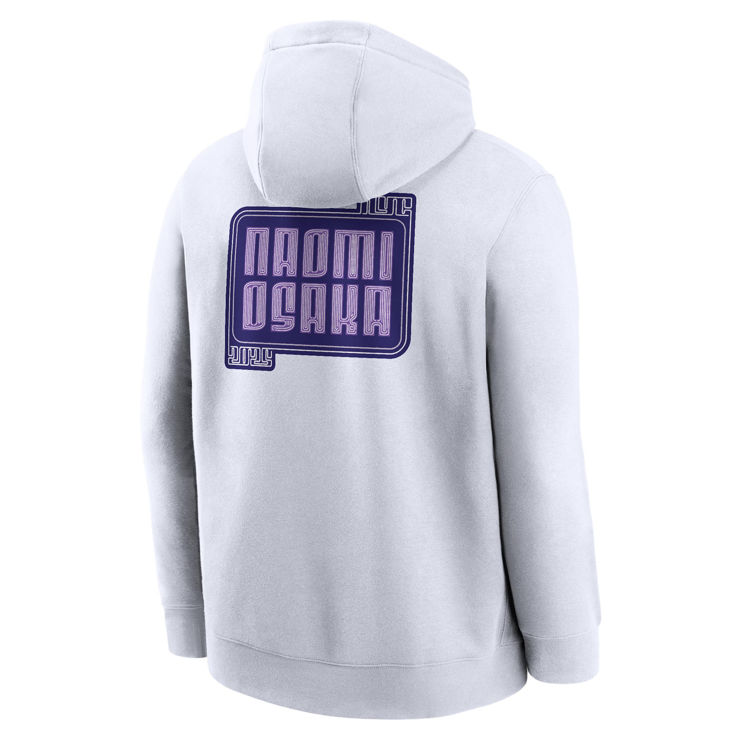 Nike Mens Naomi Osaka Club Fleece Pullover Tennis Hoodie | M31777UONO-WHT Product Image