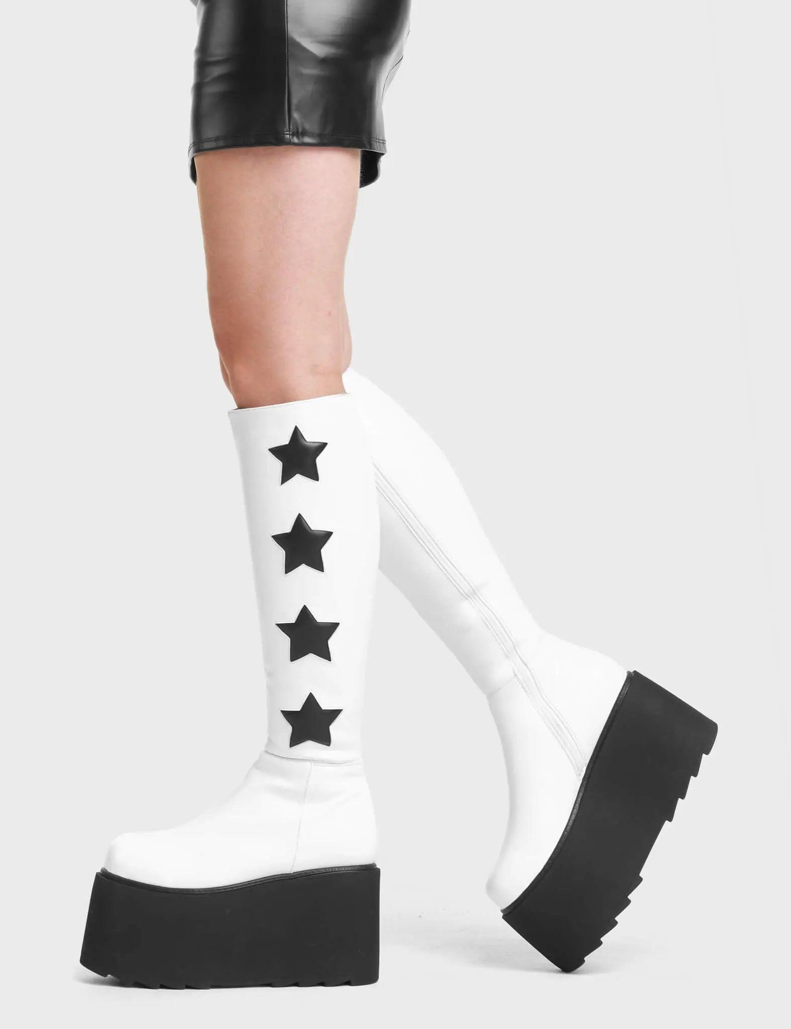 Extraterrestrial Platform Knee High Boots Product Image