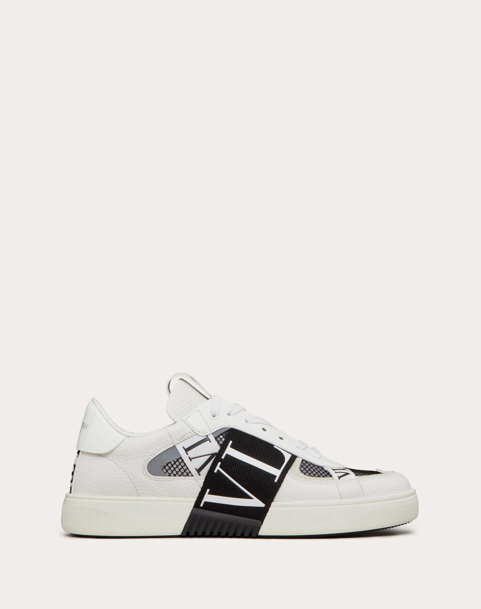 VL7N LOW-TOP SNEAKERS IN CALFSKIN AND MESH FABRIC WITH BANDS Product Image