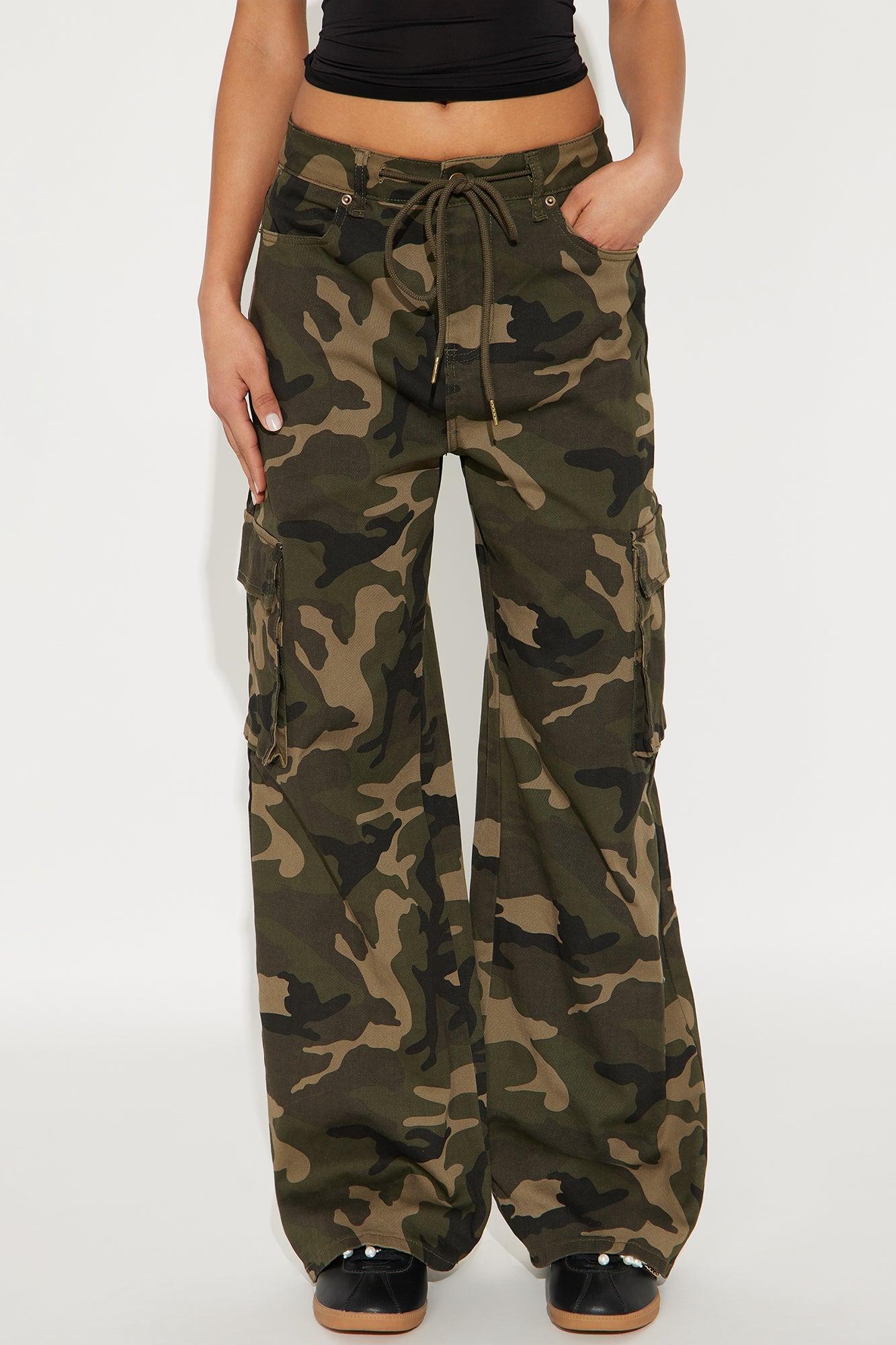 Tasha Camo Cargo Pant - Olive/combo Product Image