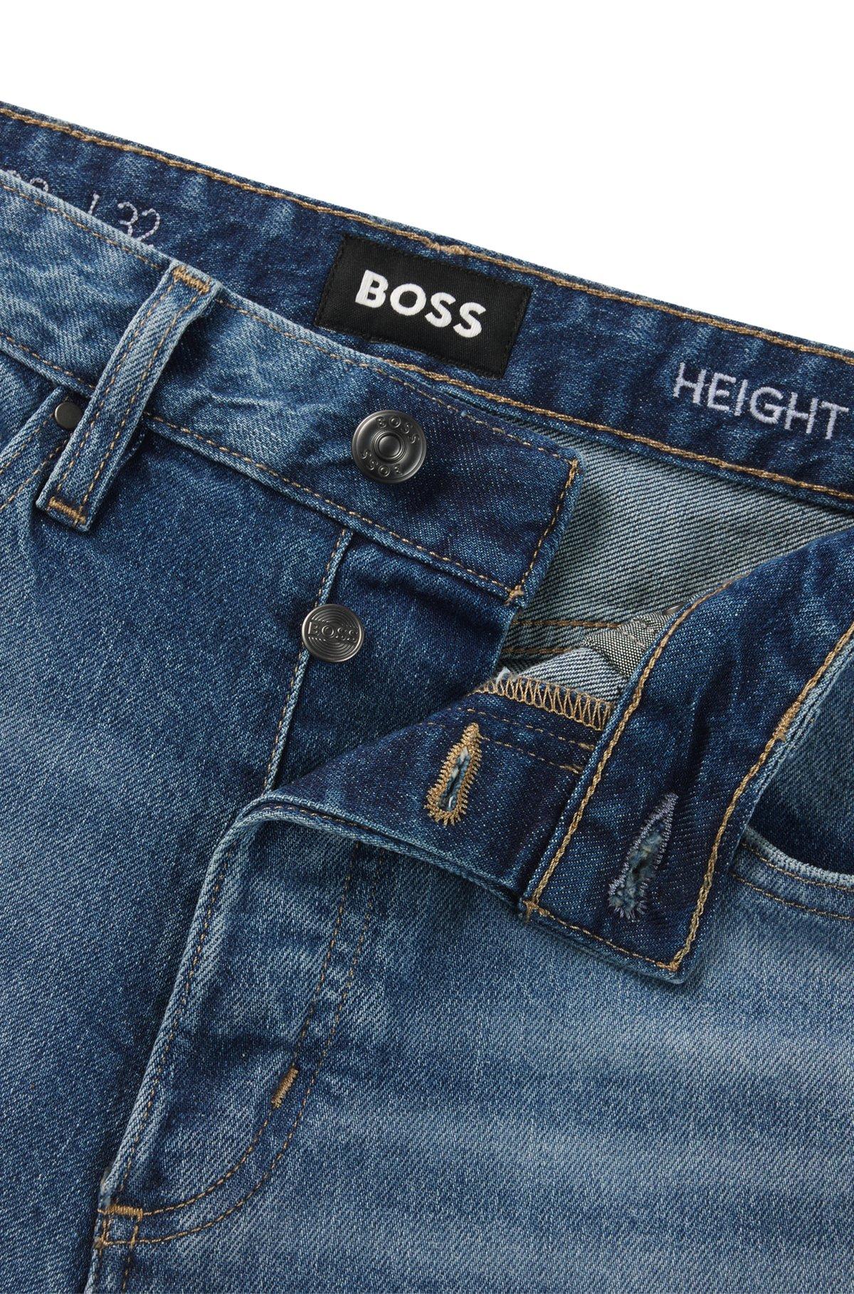 BOSS - Straight-fit jeans in faded-blue comfort-stretch denim - Light Blue Product Image