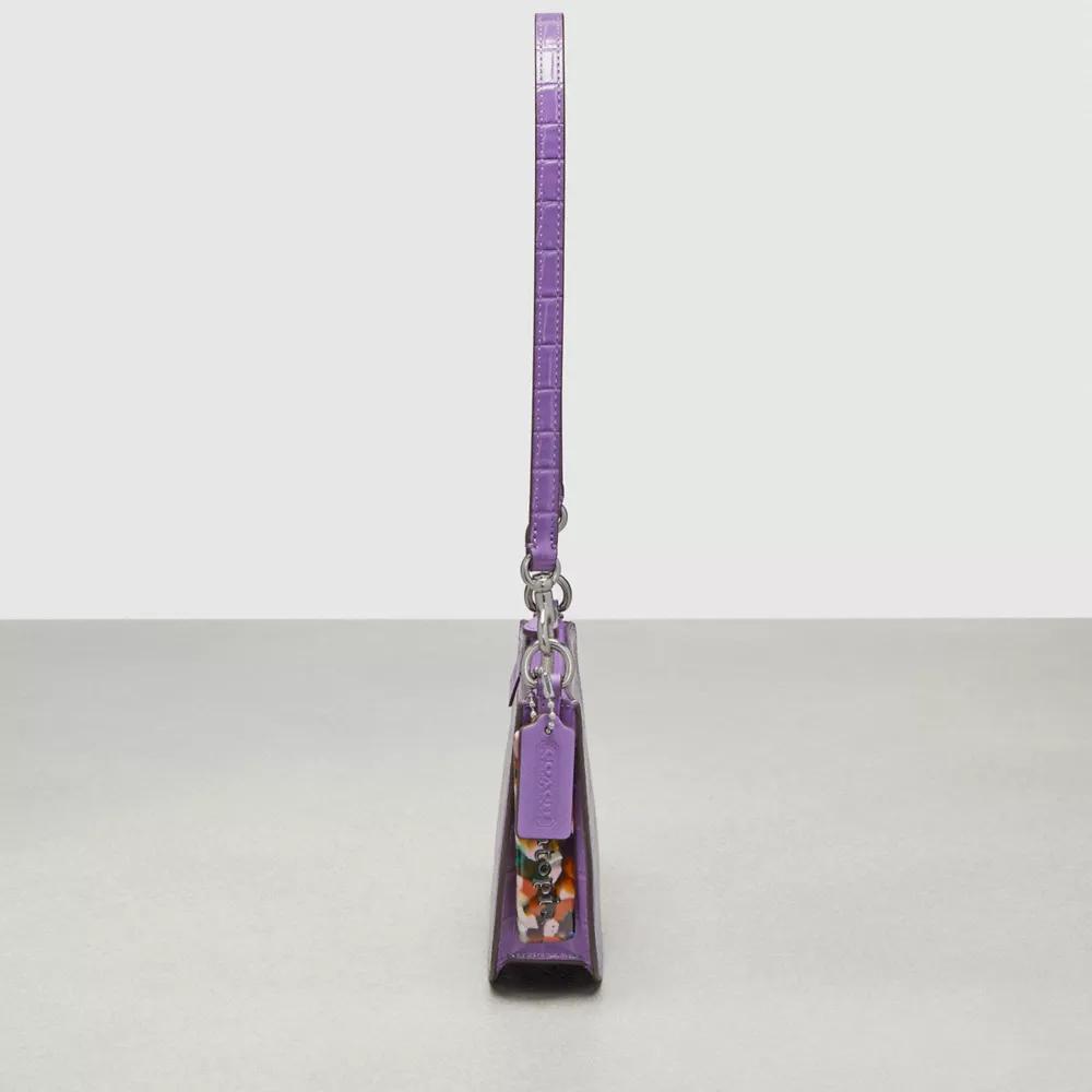 Small Wavy Shoulder Bag In Croc Embossed Coachtopia Leather Product Image