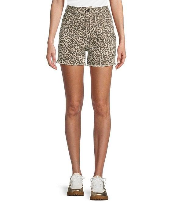Vigoss High Rise Cheetah Print Cutoff Shorts Product Image