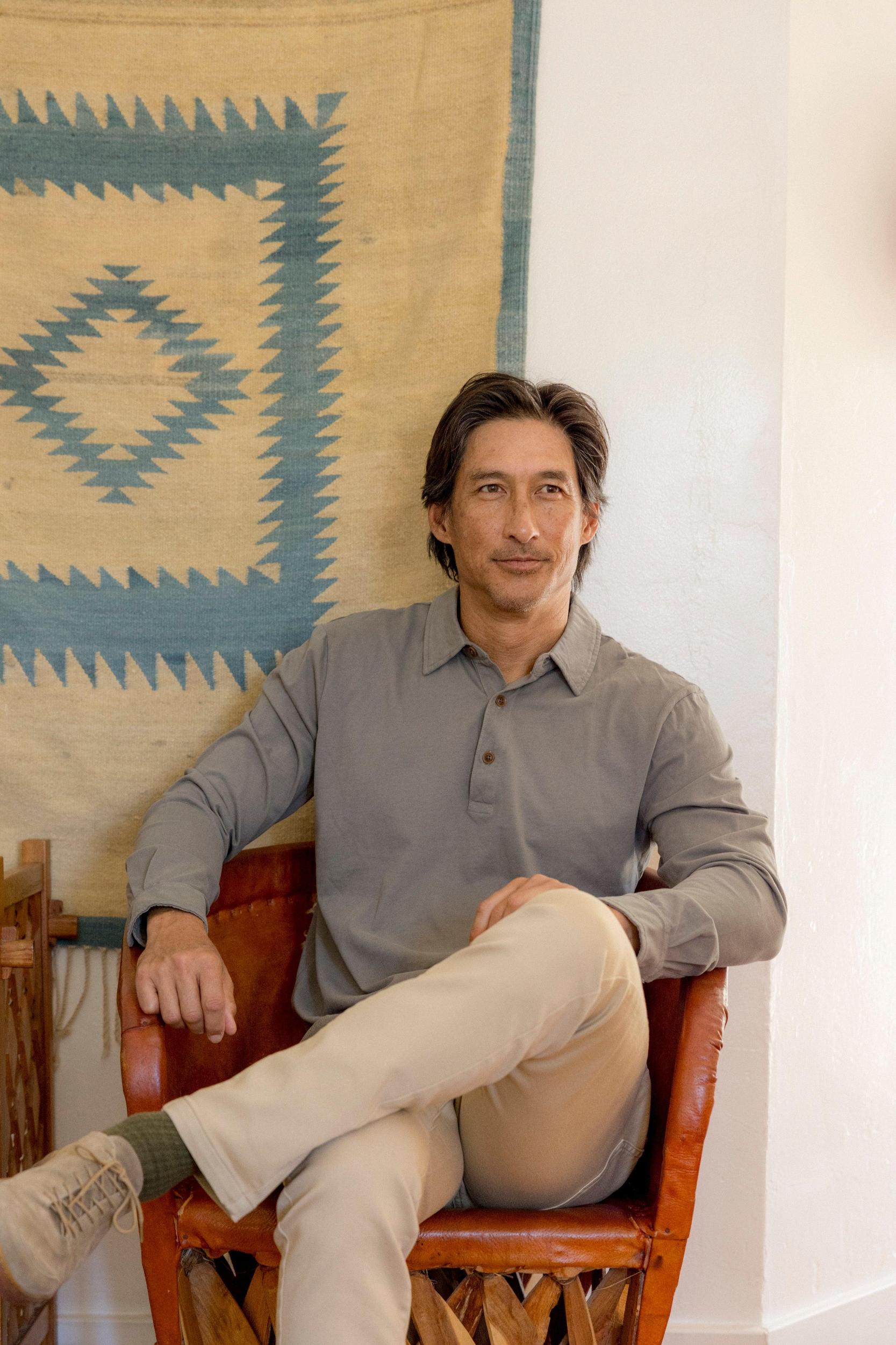 Pima Cotton Long Sleeve  Polo - Moon Mist Product Image