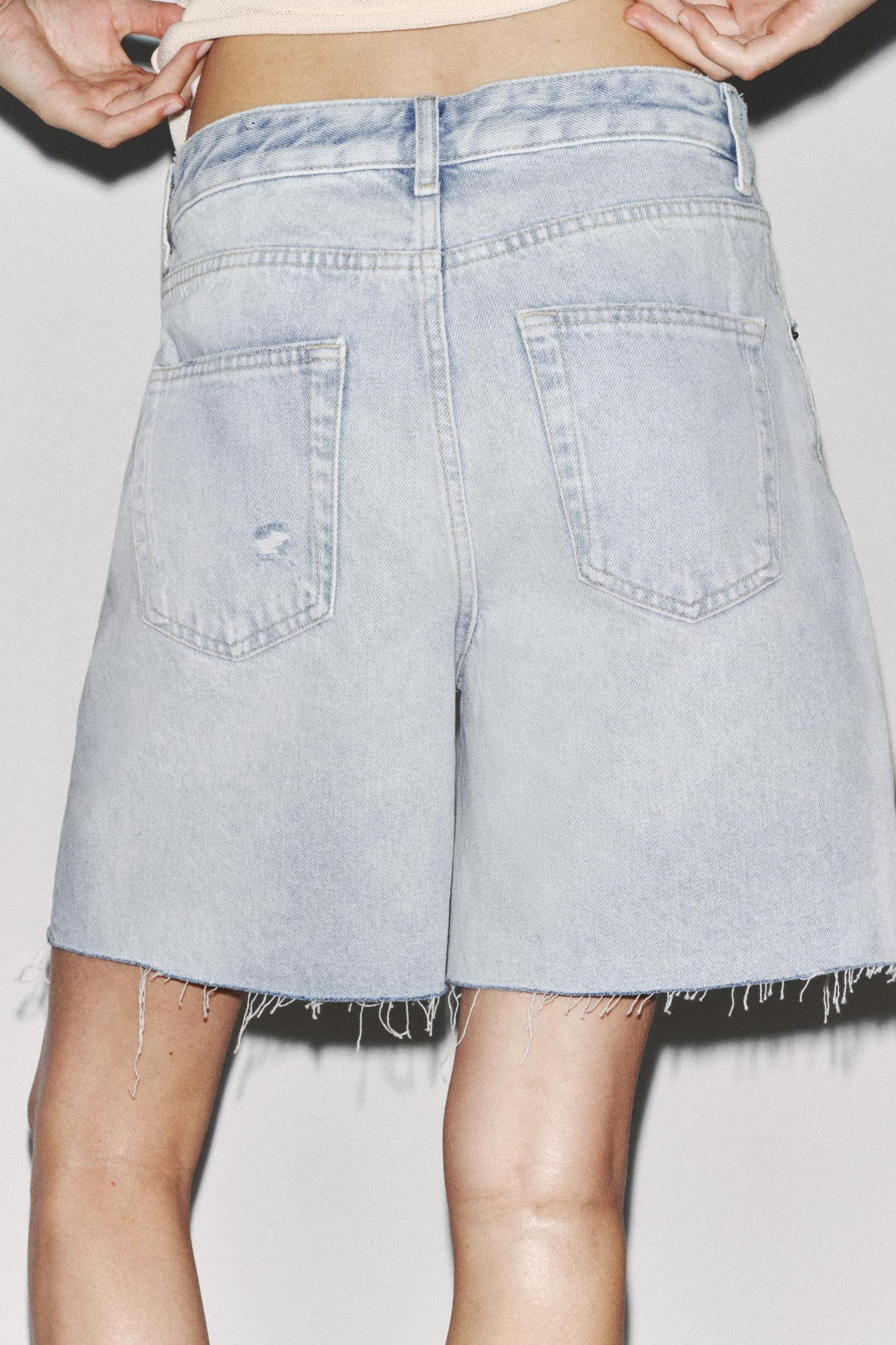 RIPPED DENIM SHORTS ZW COLLECTION Product Image