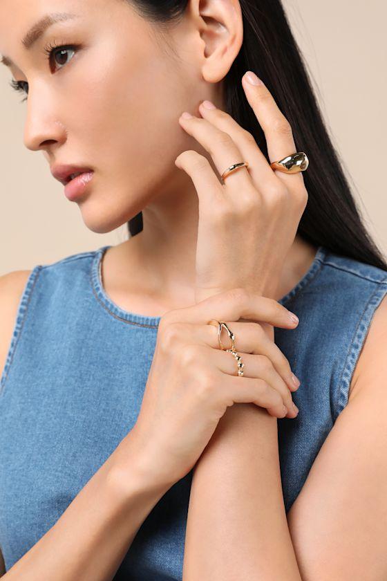 Eden Gold Stackable Five-Piece Ring Set Product Image