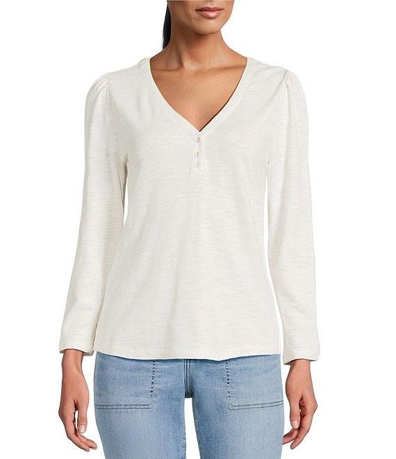 Tommy Bahama Ashby Isles Puff Sleeve Henley Top Product Image