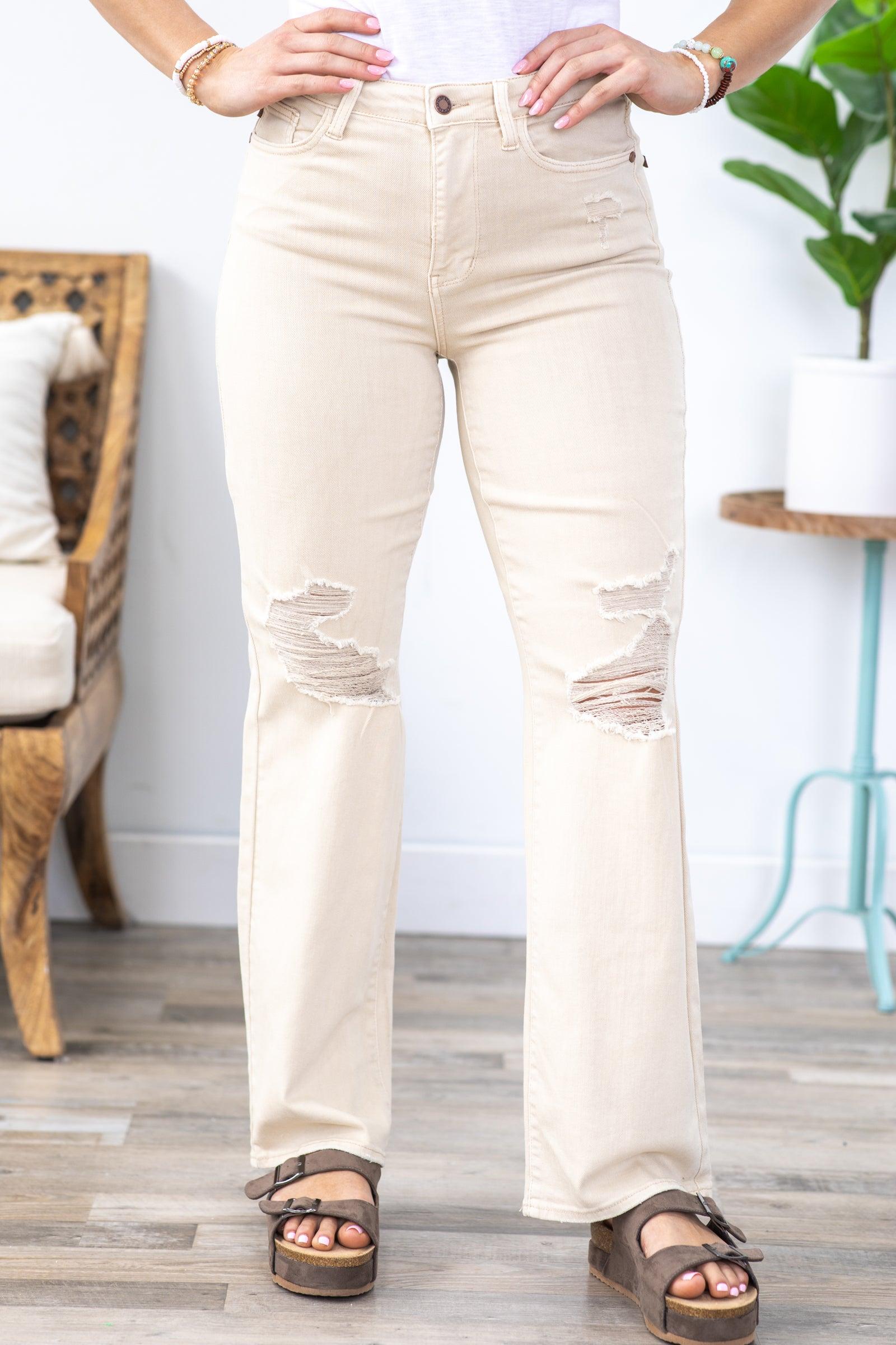 Beige The 90s Straight Leg Jeans Product Image
