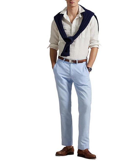 Polo Ralph Lauren Straight Fit Linen Blend Pants Product Image