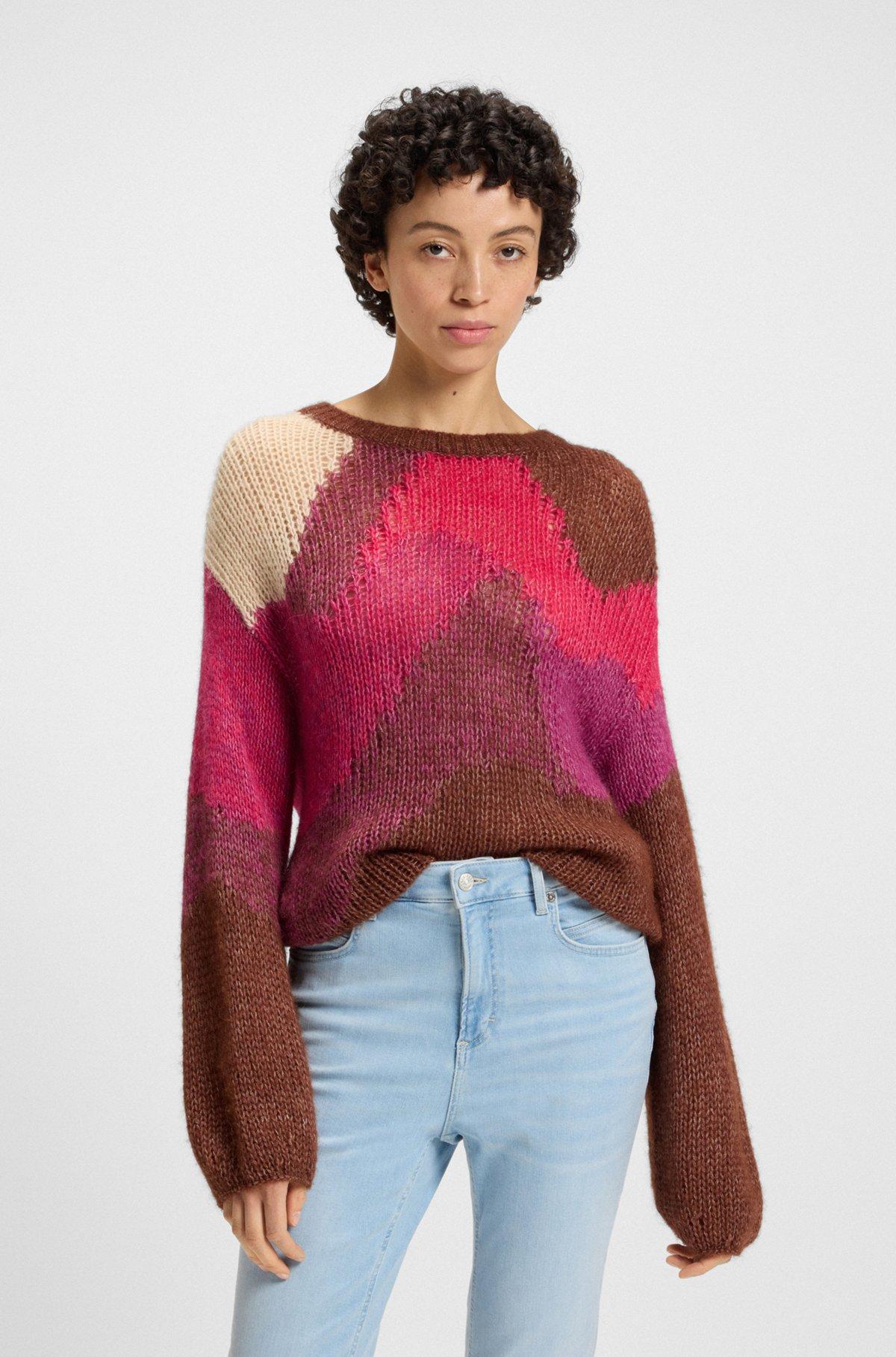 Knitted sweater with landscape-inspired pattern Product Image
