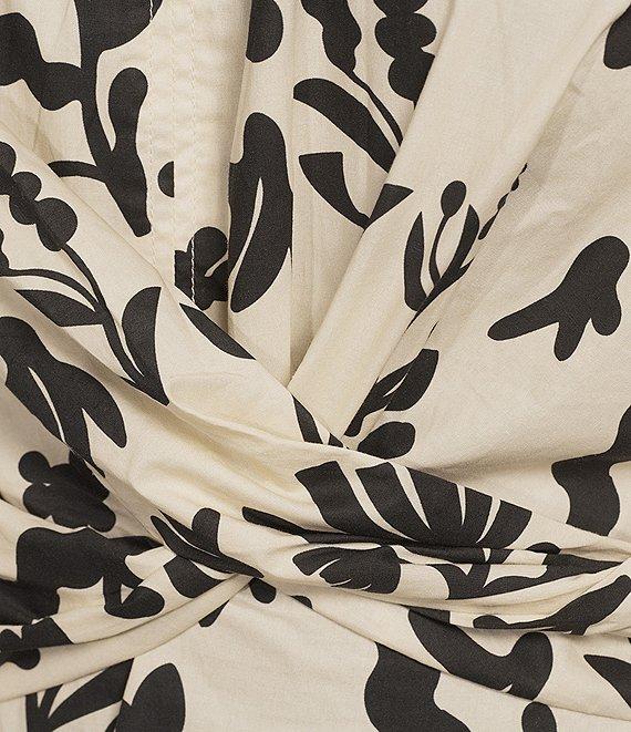 Skies Are Blue Plus Size Criss Cross Short Sleeve Woven Poplin Blouse Product Image