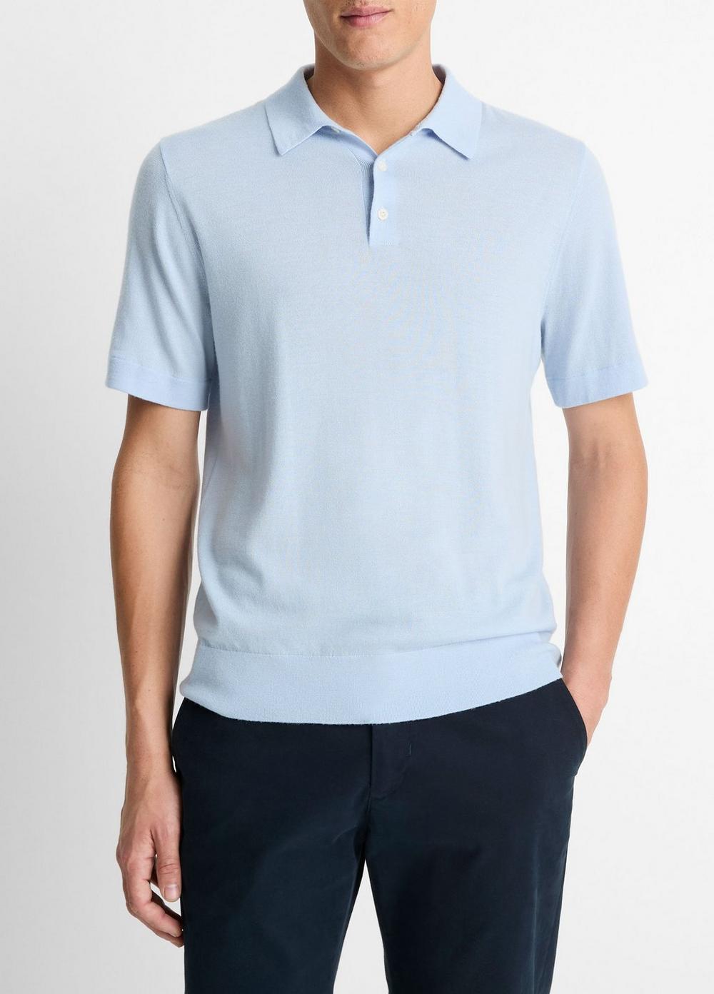 Mens Featherweight Merino Wool-Cashmere Polo Sweater Vince Product Image