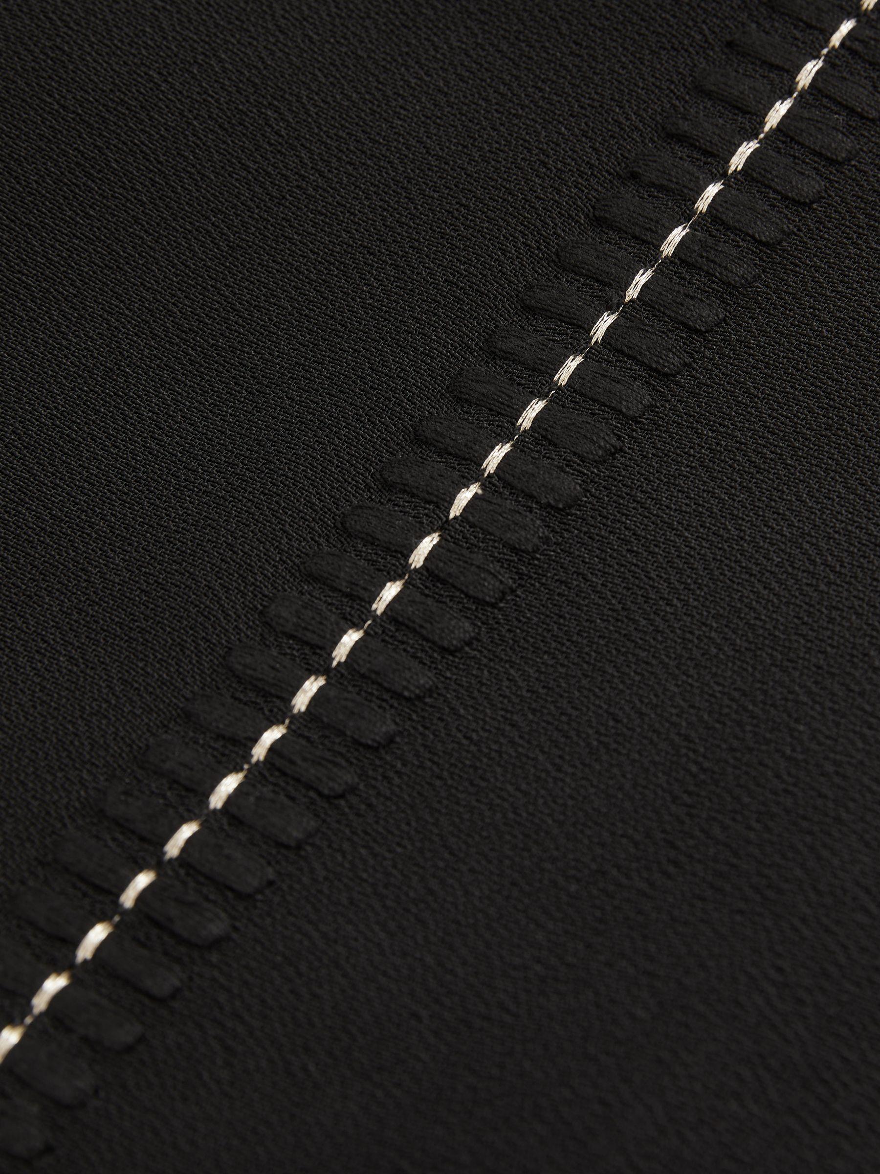 Atelier Crepe Wide-Leg Stitch Trousers in Black Product Image