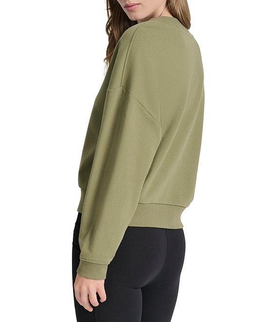 DKNY Sport by Donna Karan Deep V-Neck Embodied Logo Long Sleeve Sweatshirt Product Image