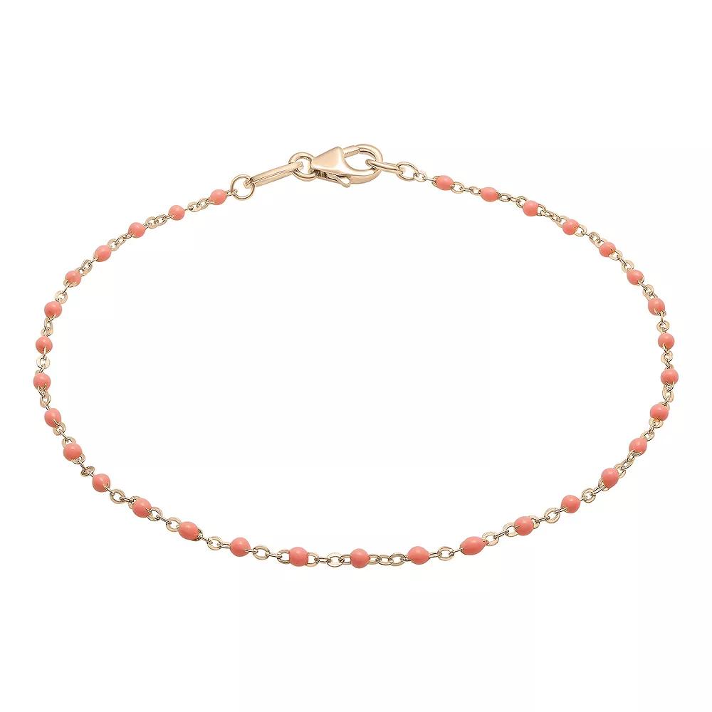 18k Gold Over Silver Pantone Enamel Beaded Bracelet, Women's, Size: 7.5", Gold Tone Product Image