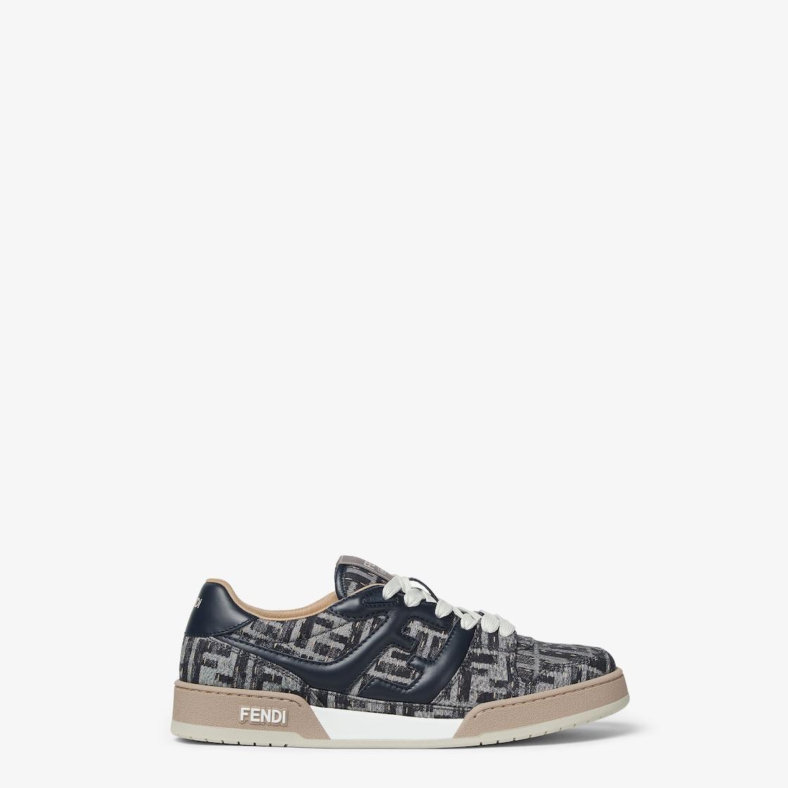 Fendi Match SneakersBlue denim low-tops Product Image