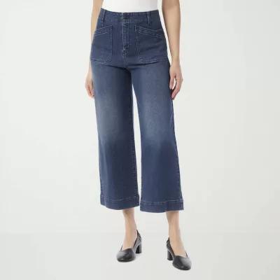 Gloria Vanderbilt Womens Wide Leg High Rise Cropped Pant Product Image