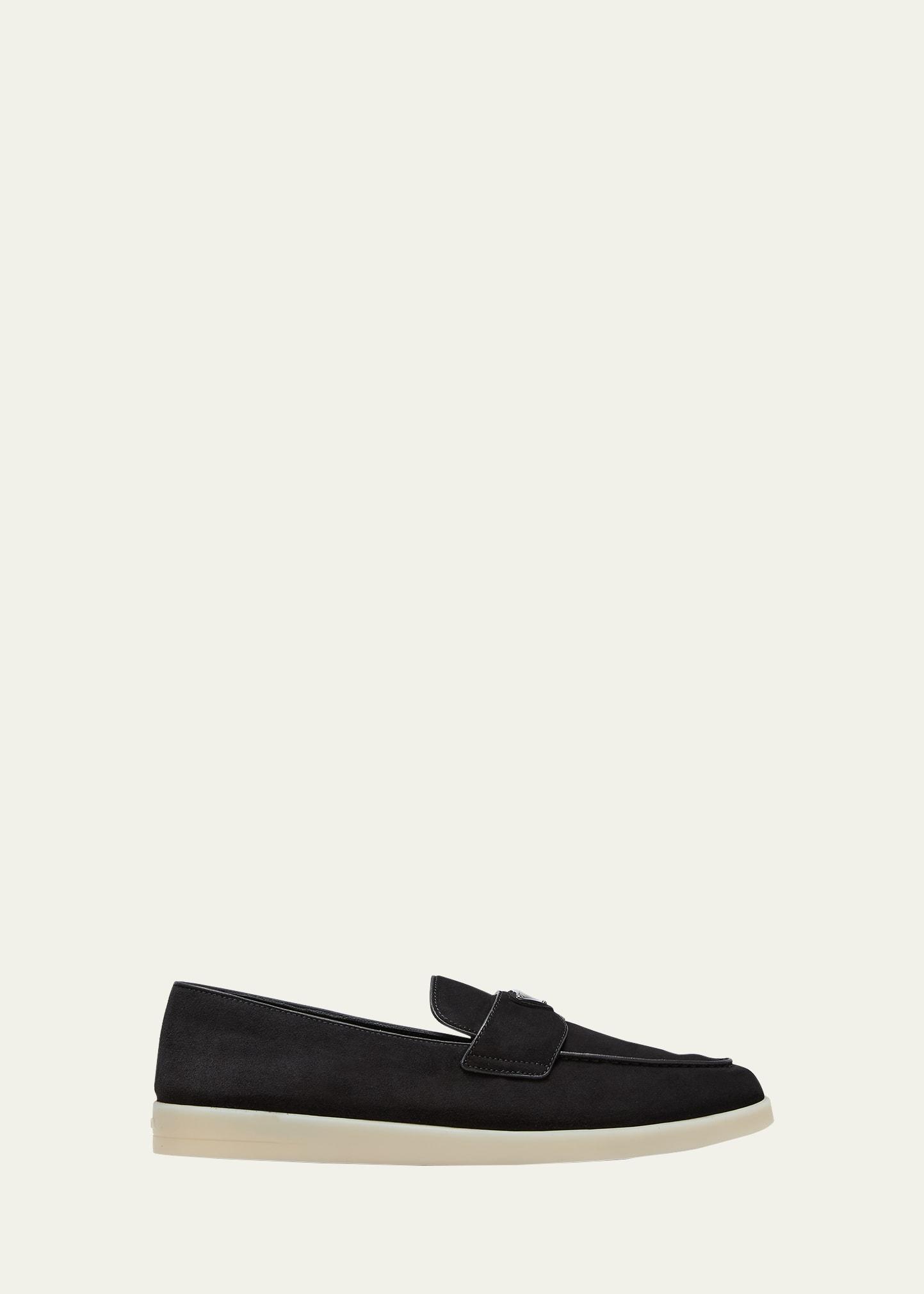 Mens Saint Tropez Triangle Logo Suede Loafers Product Image