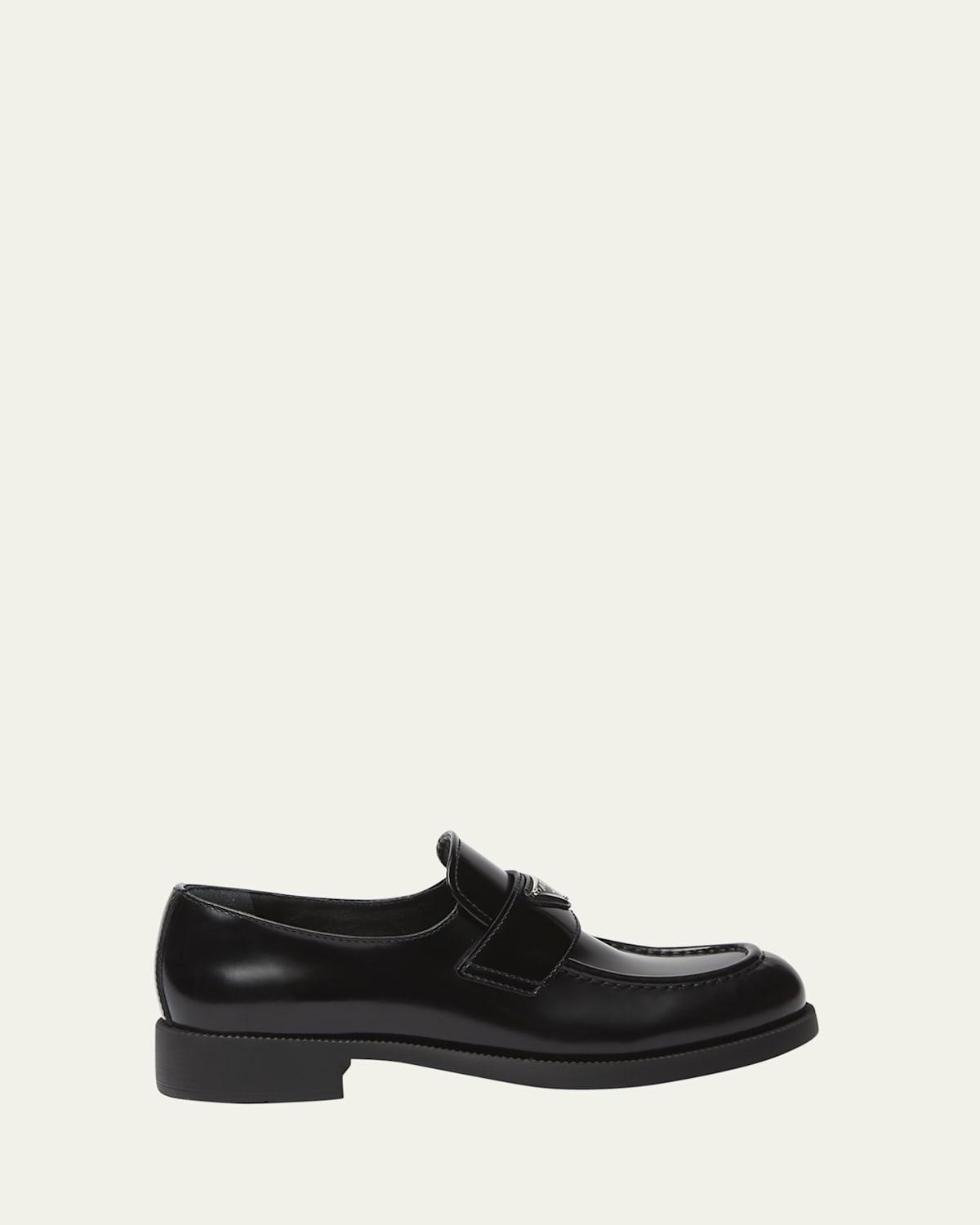 Leather Slip-On Flat Loafers Product Image