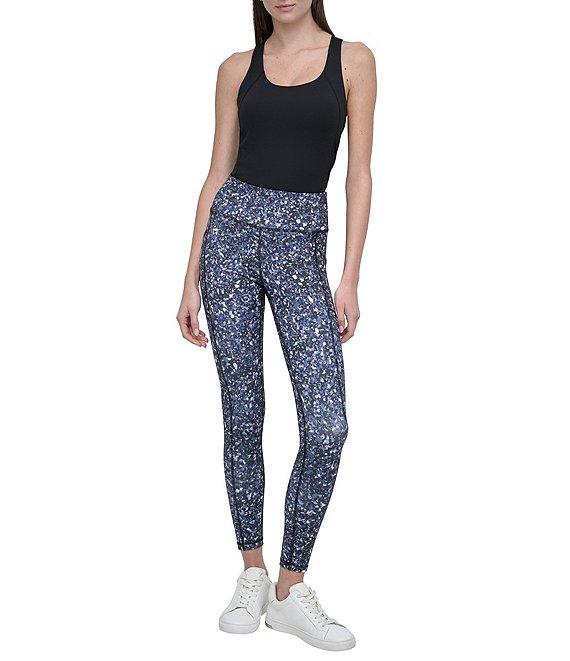 DKNY Sport by Donna Karen Elevate Interlock High Waist 7/8 Printed Fitness Leggings Product Image