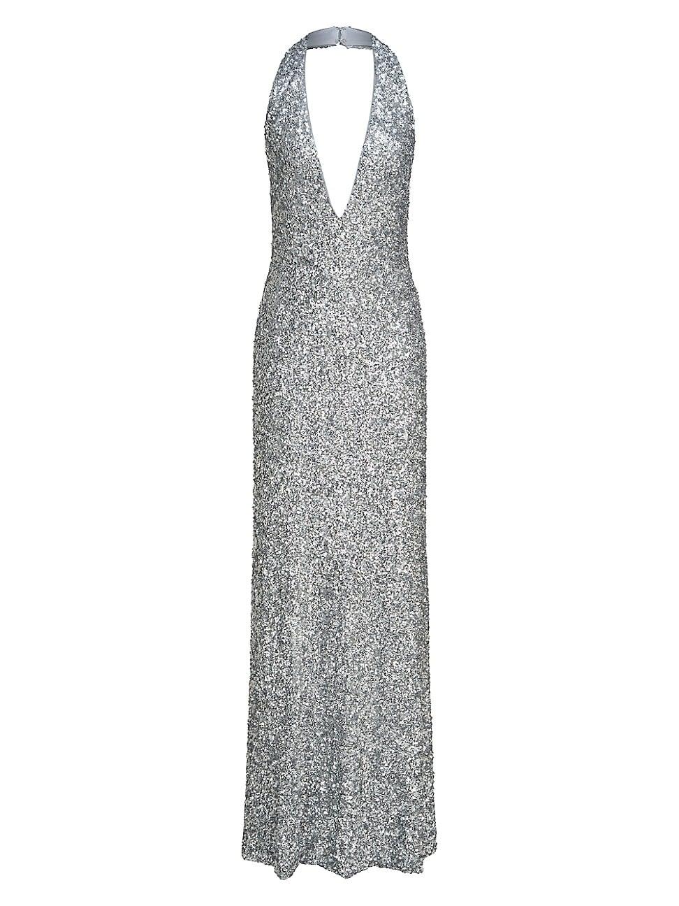 Womens Ena Sequined Halter Gown Product Image
