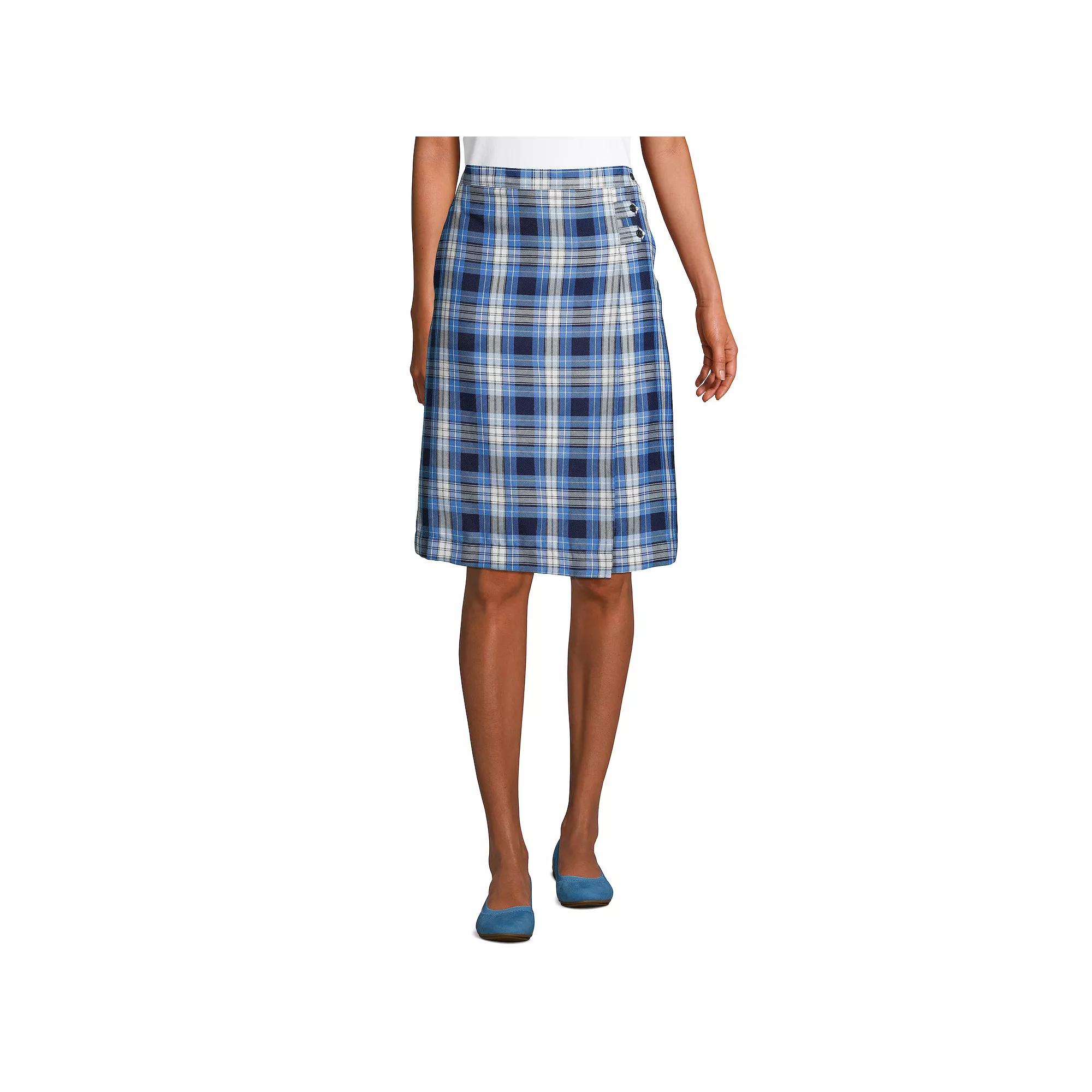 Women's Lands' End Plaid Below the Knee A-line Skirt, Size: 14, Qcu Product Image