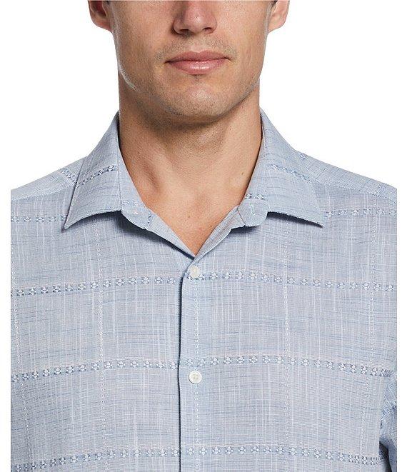 Perry Ellis Short Sleeve Solid Plaid Pattern Shirt Product Image