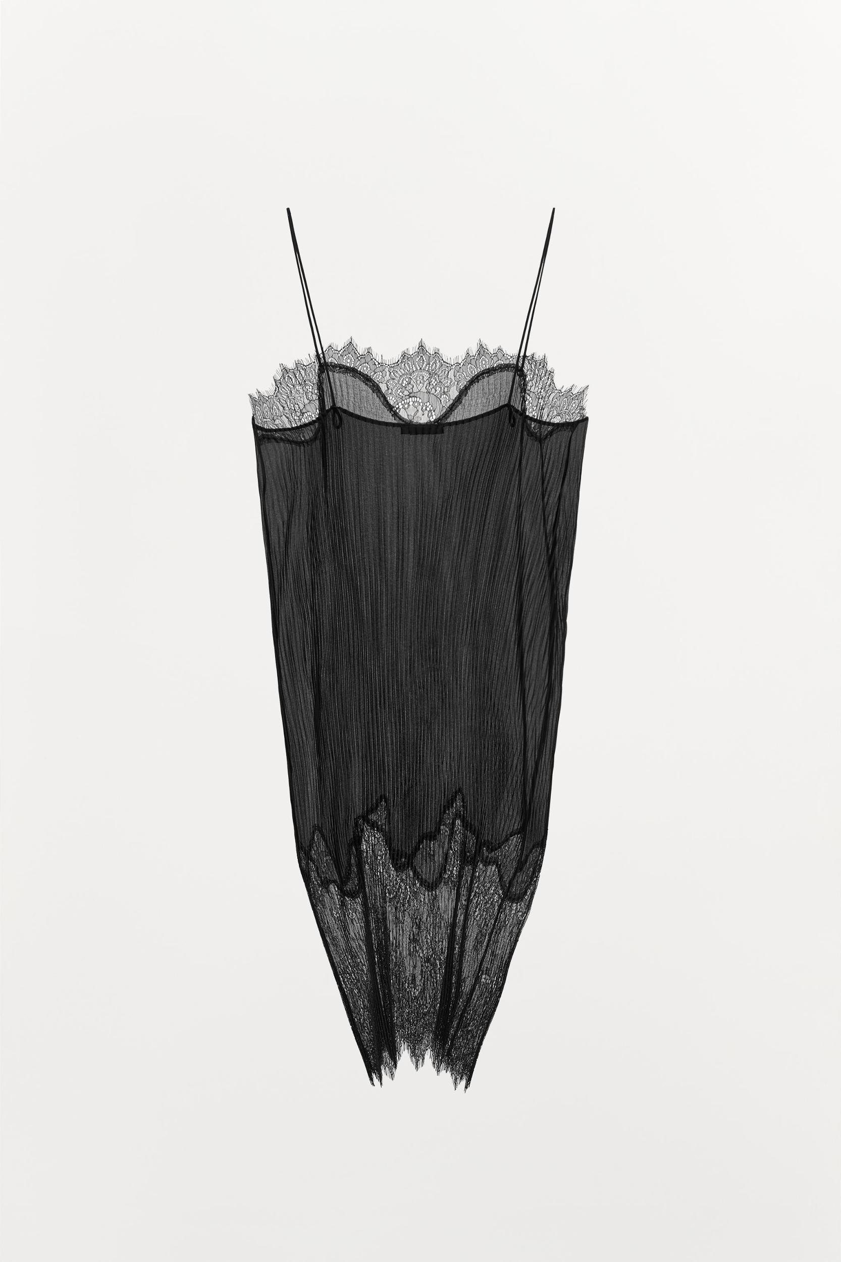 LACE PLEATED DRESS Product Image