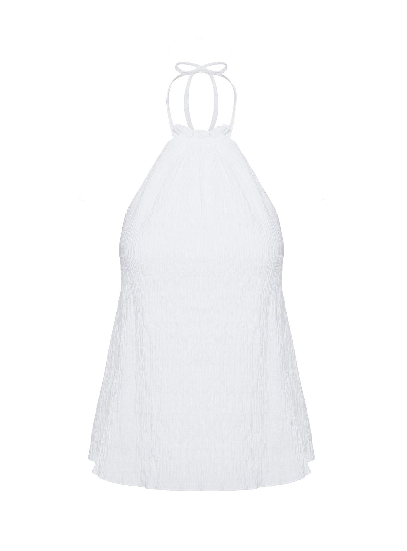 Flutter Halter Top White Product Image