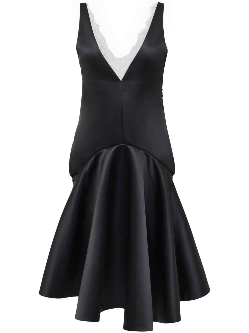 draped-hem V-neck dress Product Image