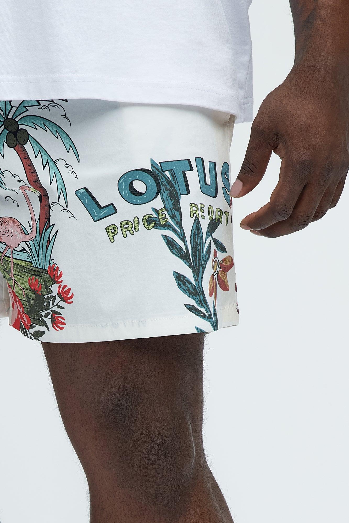 Miami Tropical Swim Trunk - Off White/combo Product Image