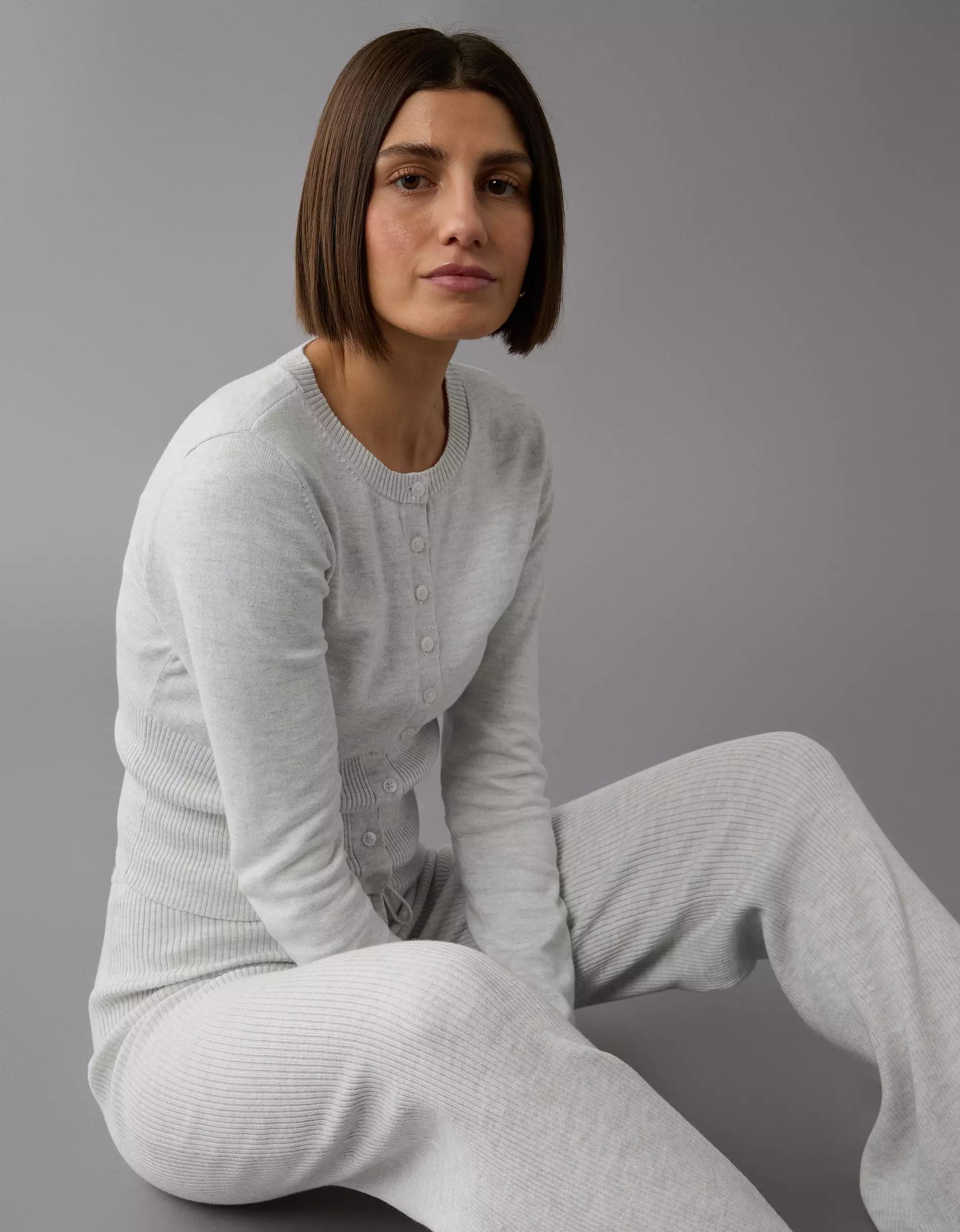 AE Fitted Crew Neck Cardigan Product Image