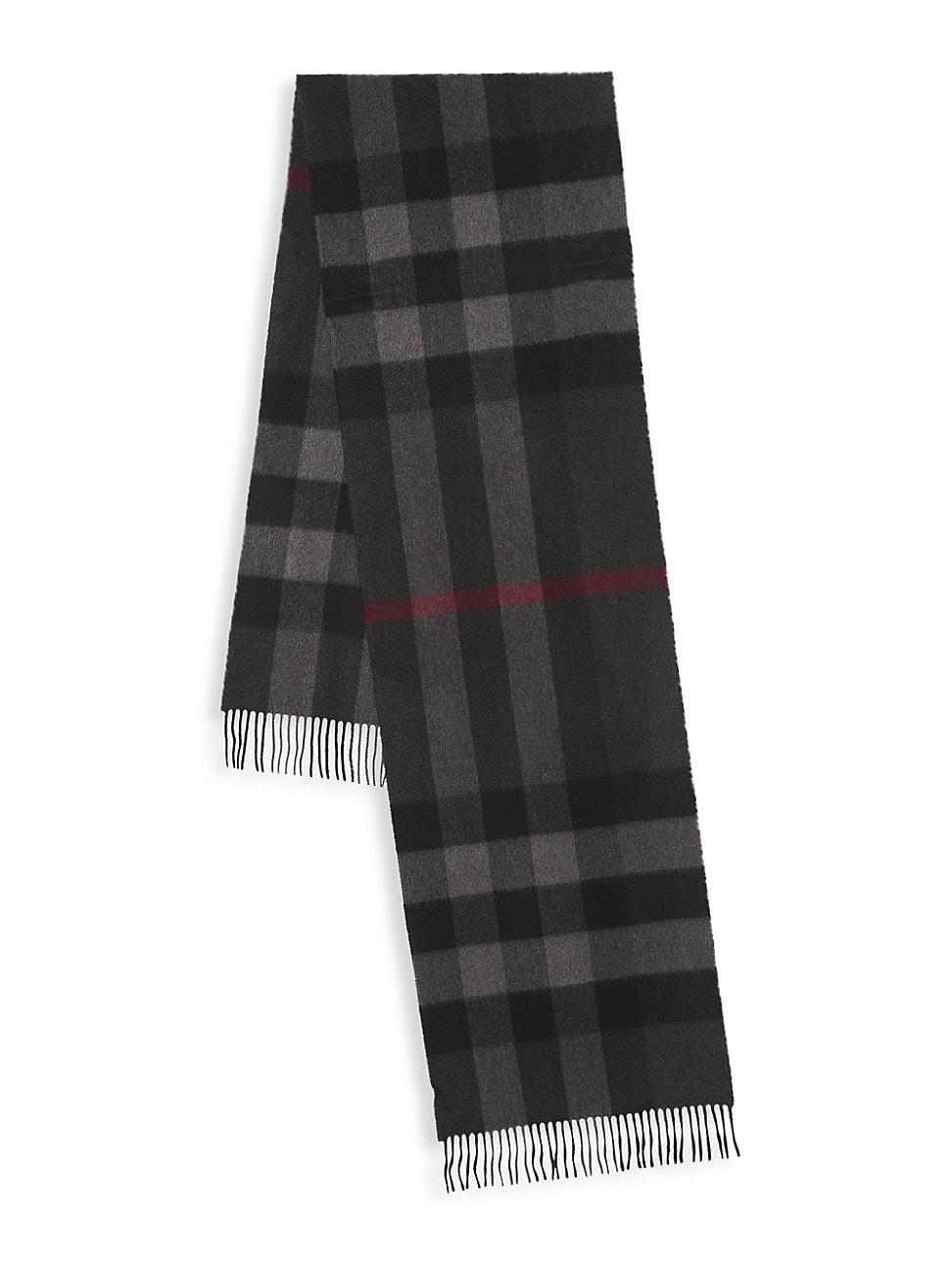 Mens Half Mega Check Cashmere Scarf Product Image