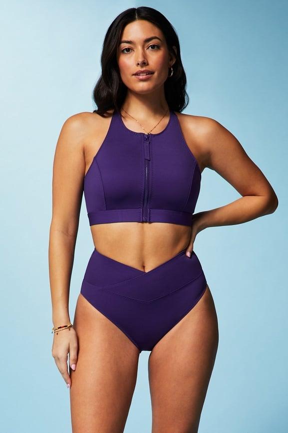 High-Waisted Cross Over Swim Bottom Product Image